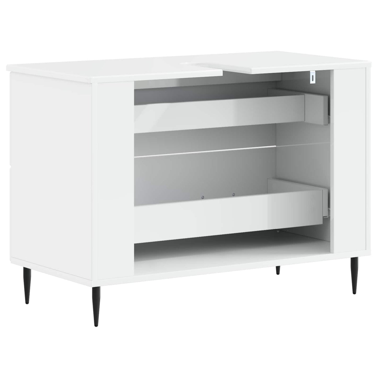 Bathroom Sink Cabinet HAARLEM High Gloss White 82 x 41x 58.5 cm