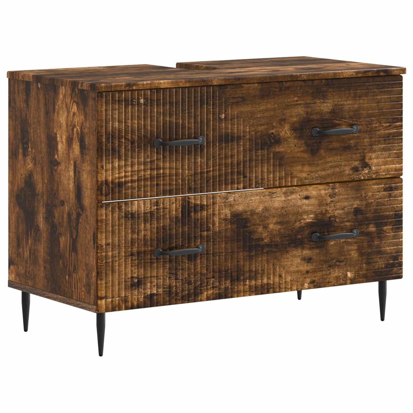 Bathroom Sink Cabinet HAARLEM Smoked Oak 82 x 41x 58.5 cm