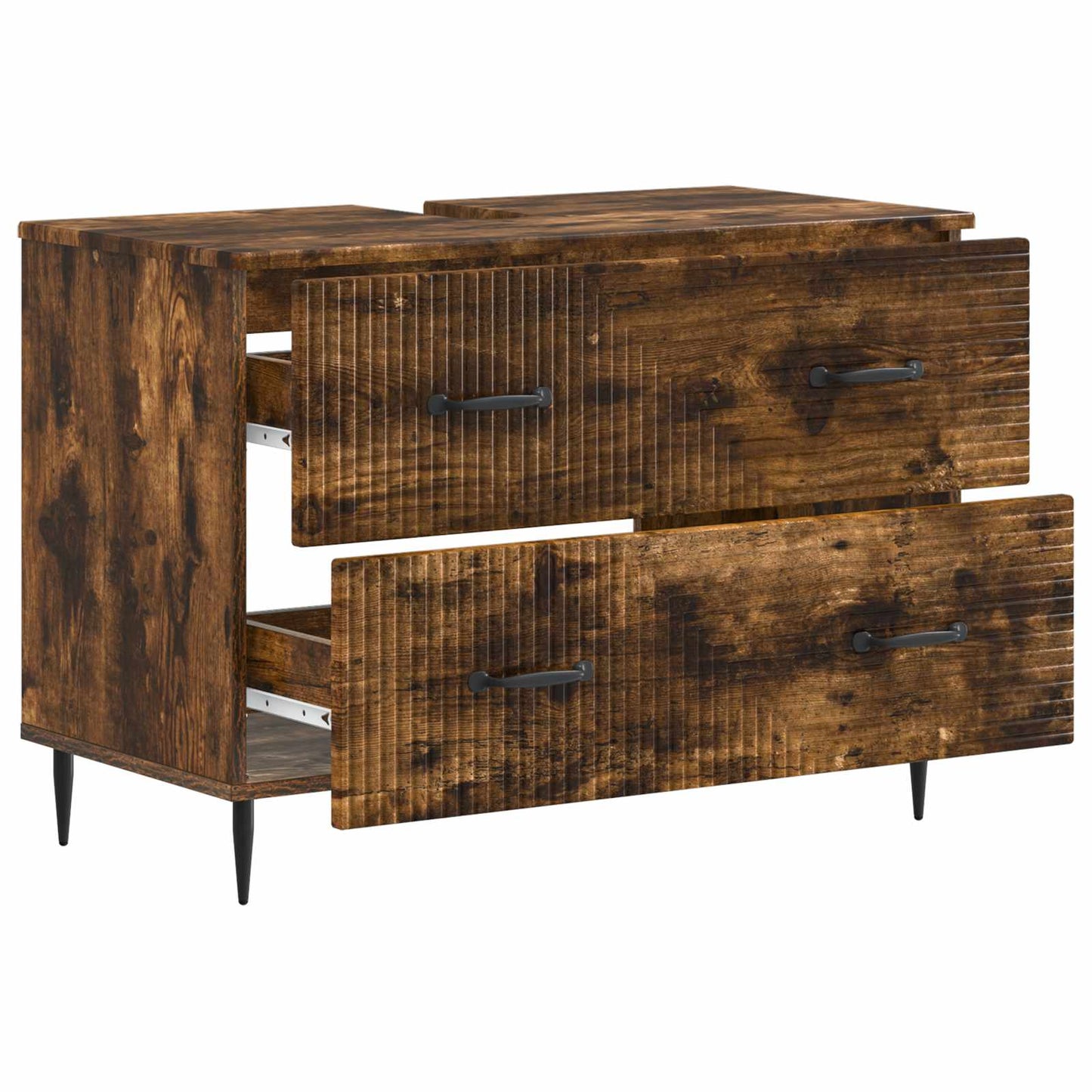 Bathroom Sink Cabinet HAARLEM Smoked Oak 82 x 41x 58.5 cm