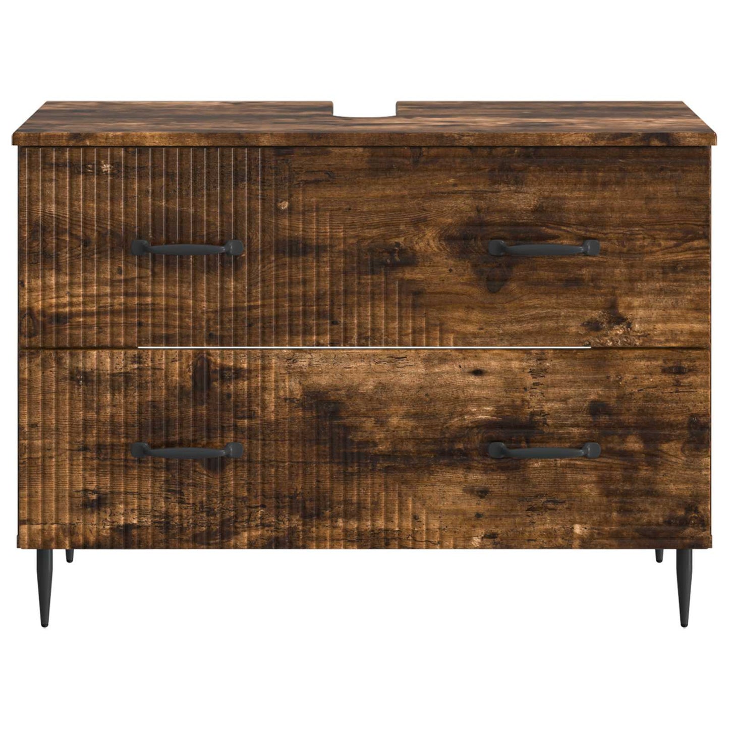 Bathroom Sink Cabinet HAARLEM Smoked Oak 82 x 41x 58.5 cm