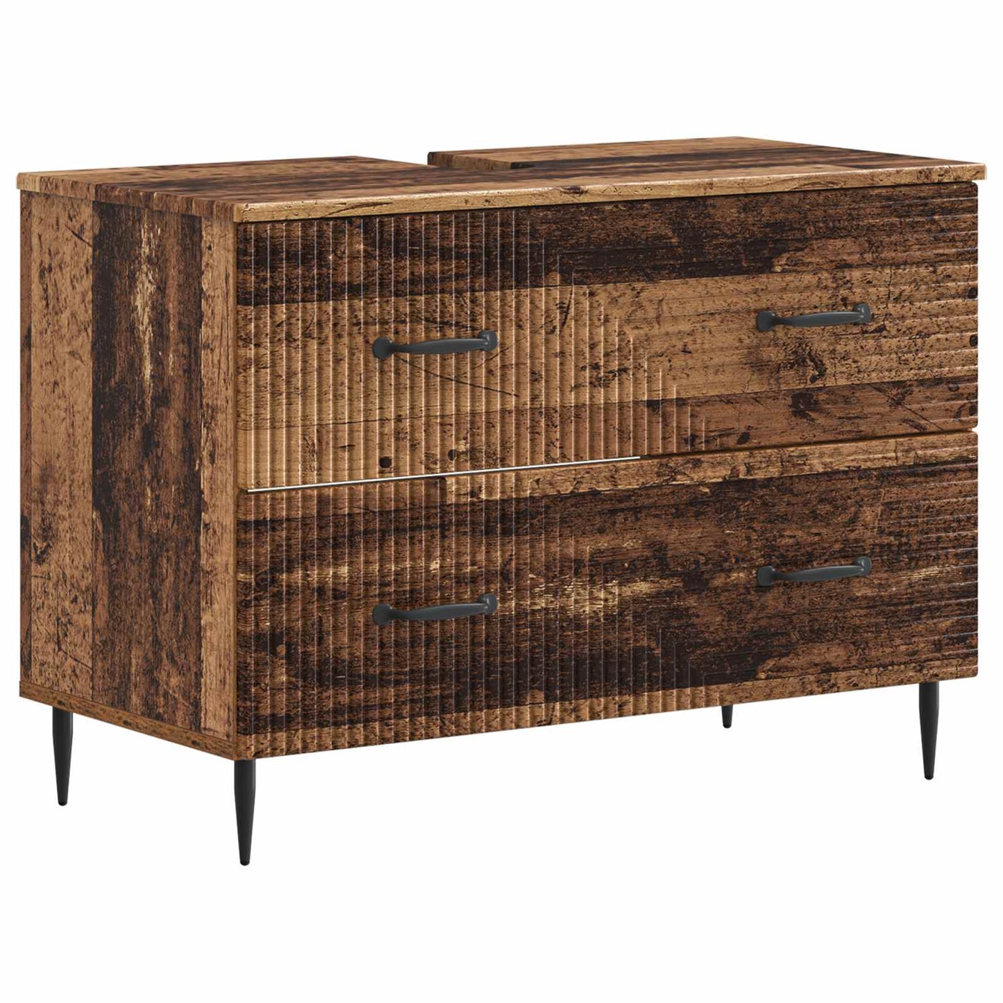 Bathroom Sink Cabinet HAARLEM Old Wood 82 x 41x 58.5 cm