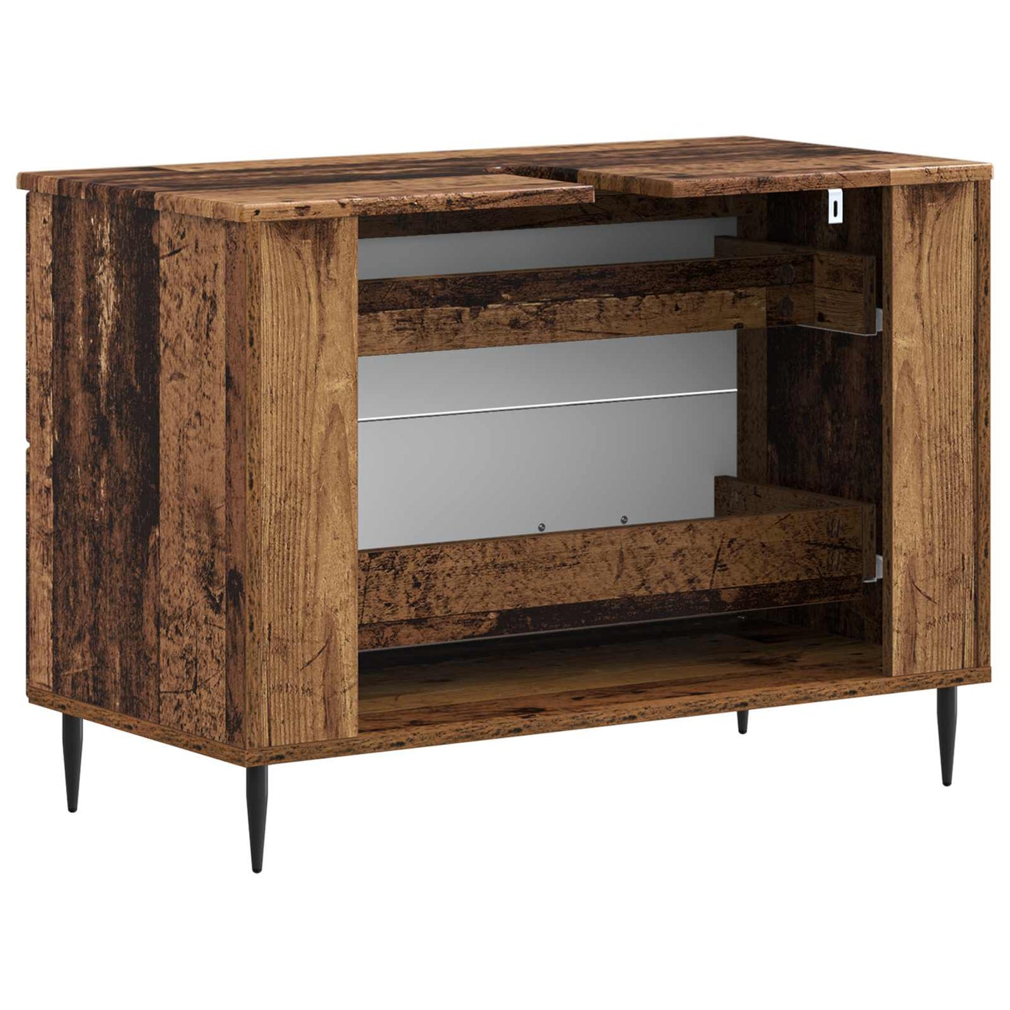 Bathroom Sink Cabinet HAARLEM Old Wood 82 x 41x 58.5 cm