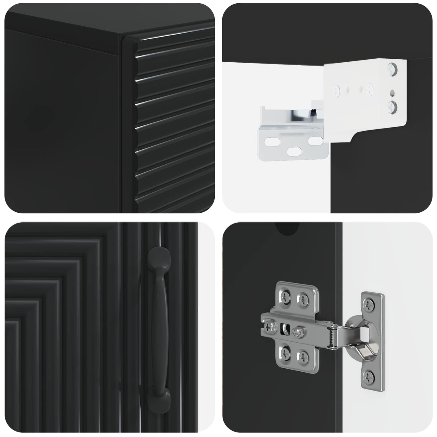 Bathroom Wall Cabinet HAARLEM Black 30 x 31 x 59 cm