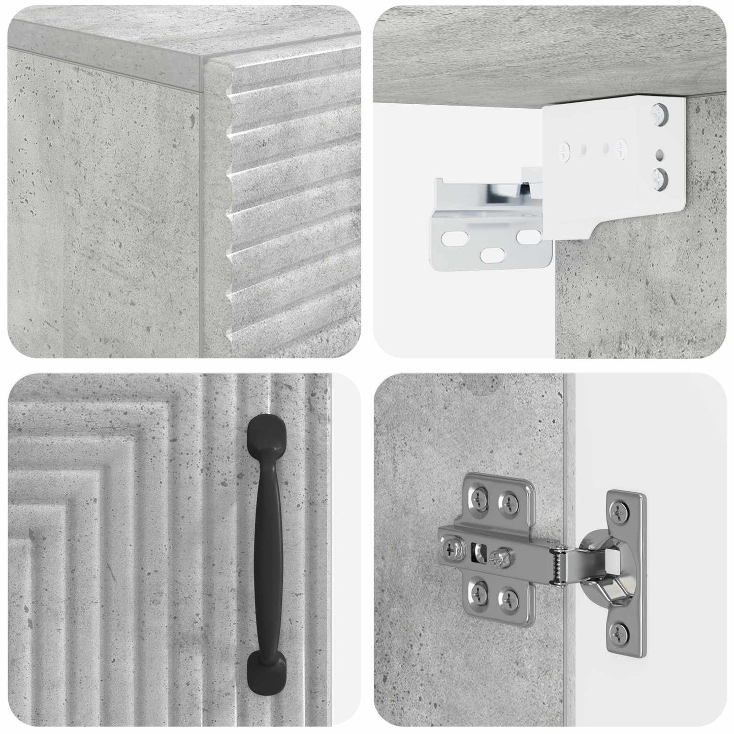 Bathroom Wall Cabinet HAARLEM Concrete Grey 30 x 31 x 59 cm