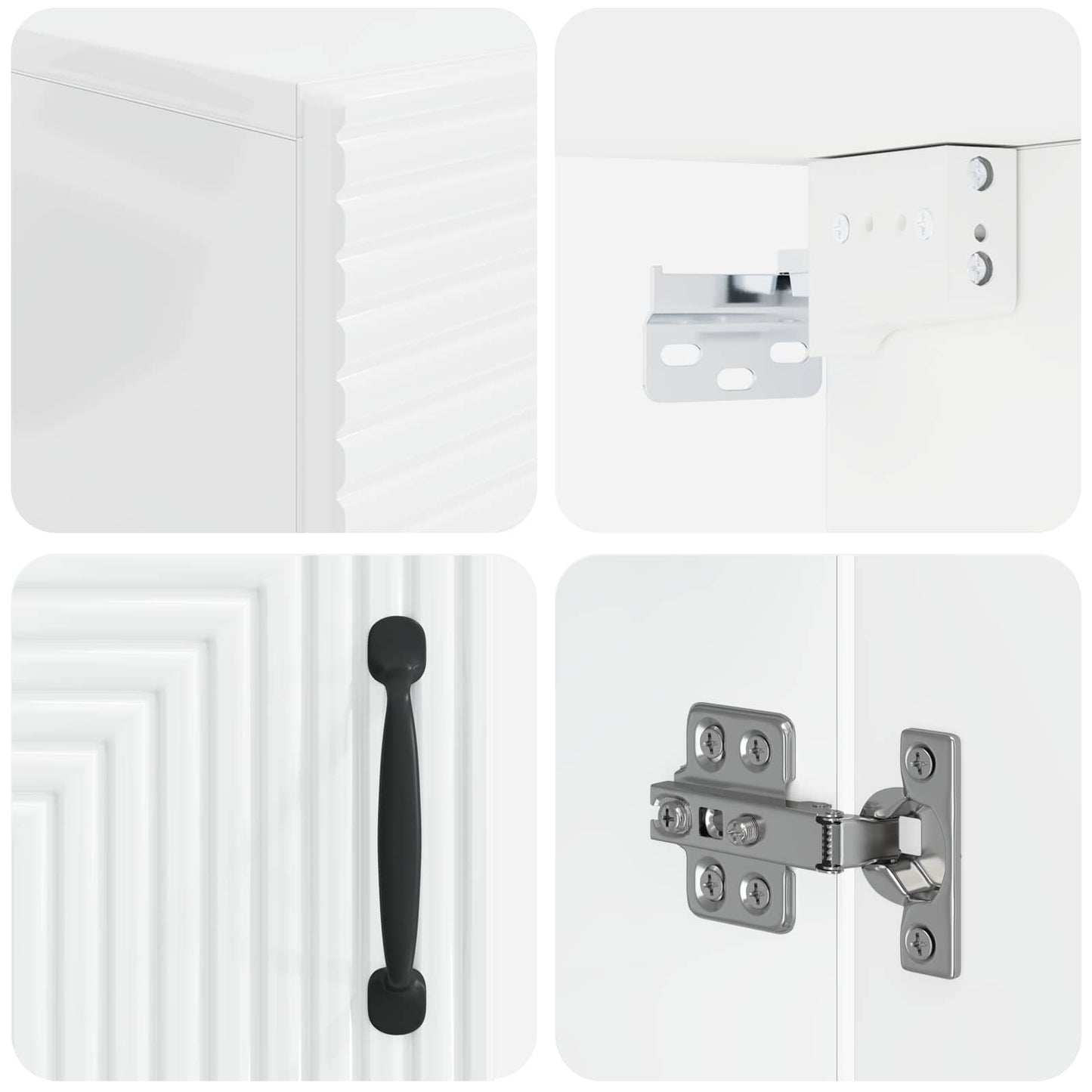 Bathroom Wall Cabinet HAARLEM High Gloss White 30 x 31 x 59 cm