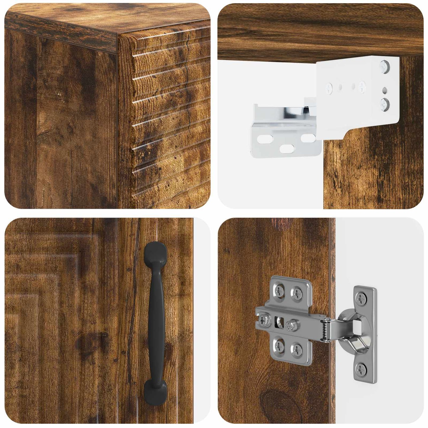 Bathroom Wall Cabinet HAARLEM Smoked Oak 30 x 31 x 59 cm