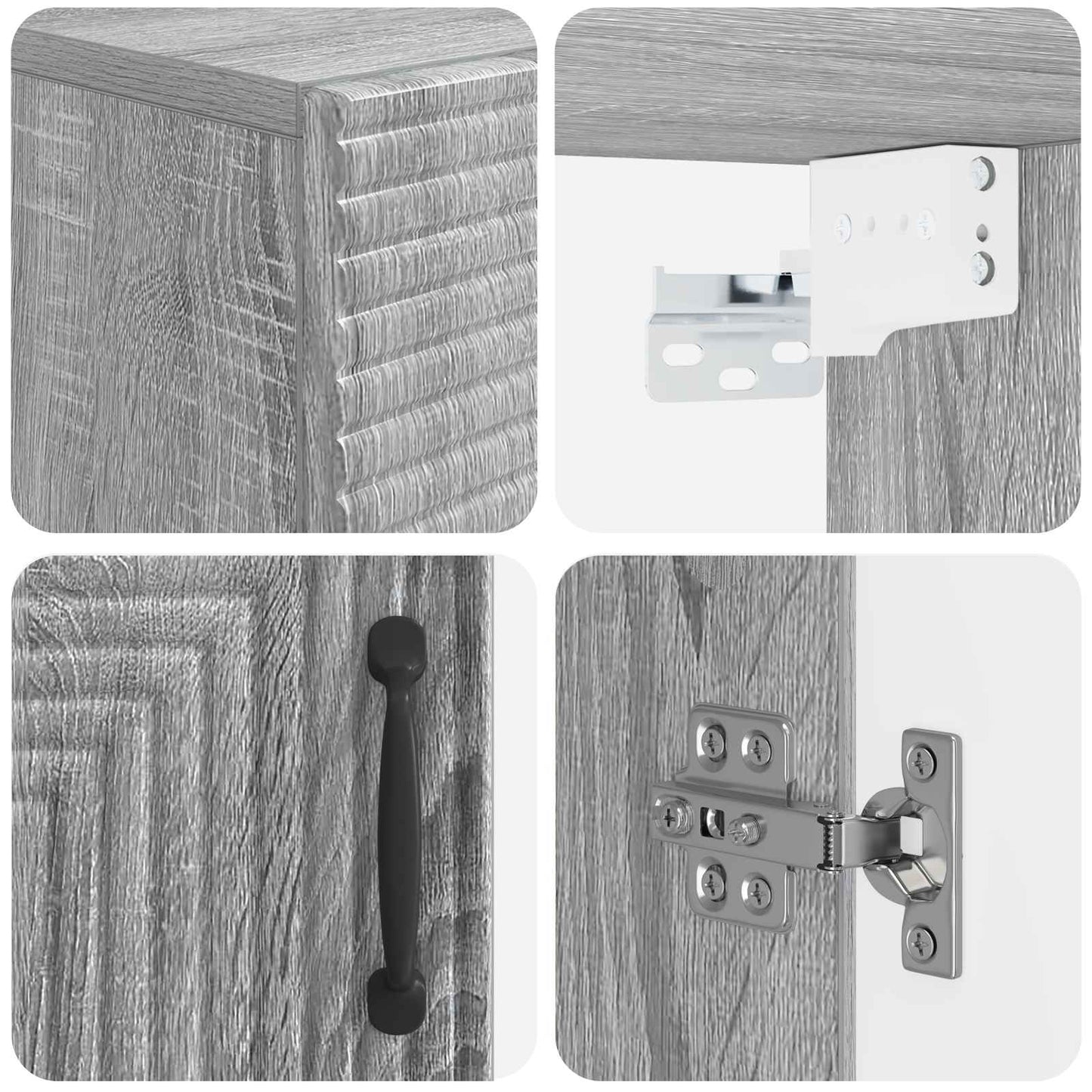 Bathroom Wall Cabinet HAARLEM Grey Sonoma 30 x 31 x 59 cm