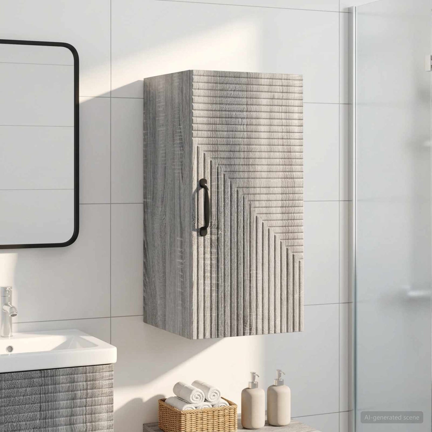 Bathroom Wall Cabinet HAARLEM Grey Sonoma 30 x 31 x 59 cm