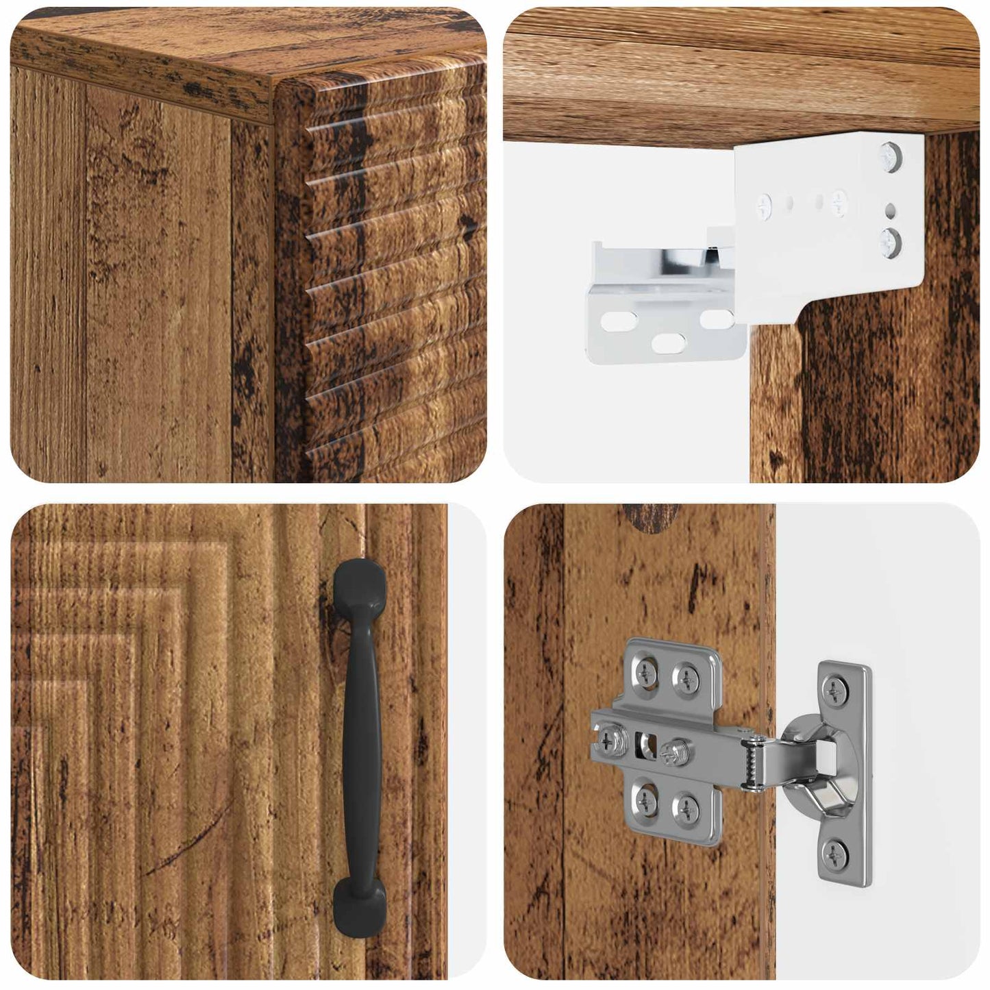 Bathroom Wall Cabinet HAARLEM Old Wood 30 x 31 x 59 cm