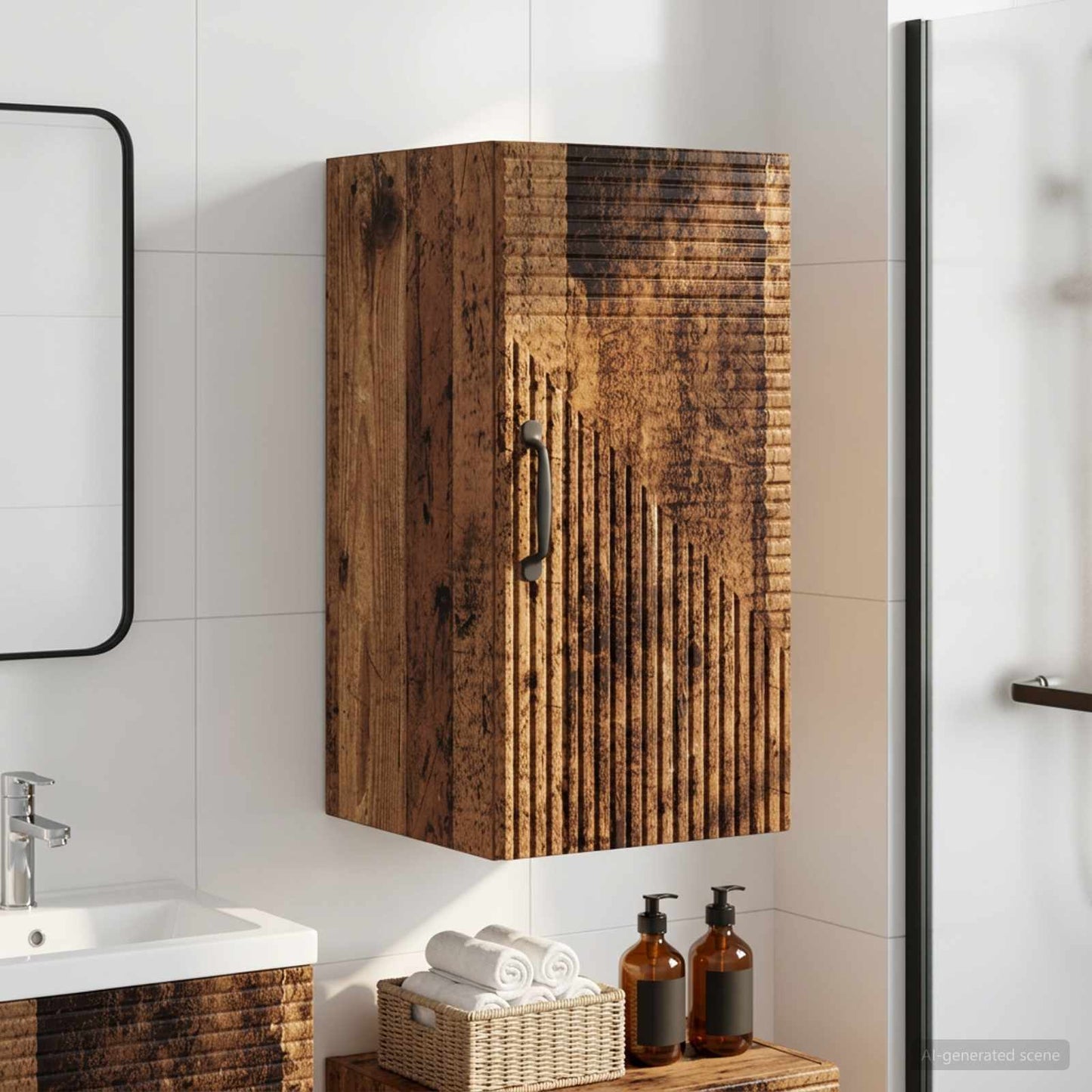 Bathroom Wall Cabinet HAARLEM Old Wood 30 x 31 x 59 cm
