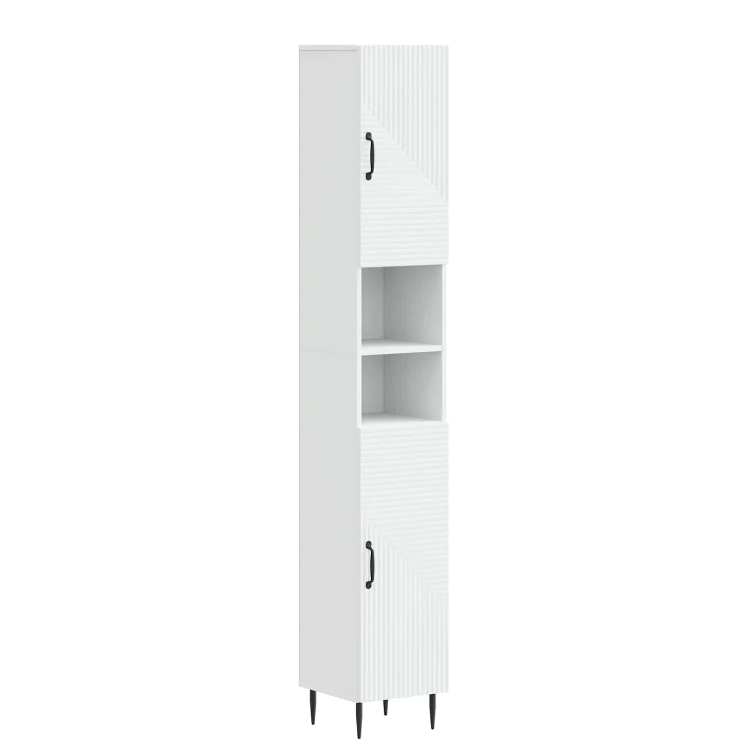 Bathroom Cabinet with Open Shelf HAARLEM White 30 x 31 x 190 cm