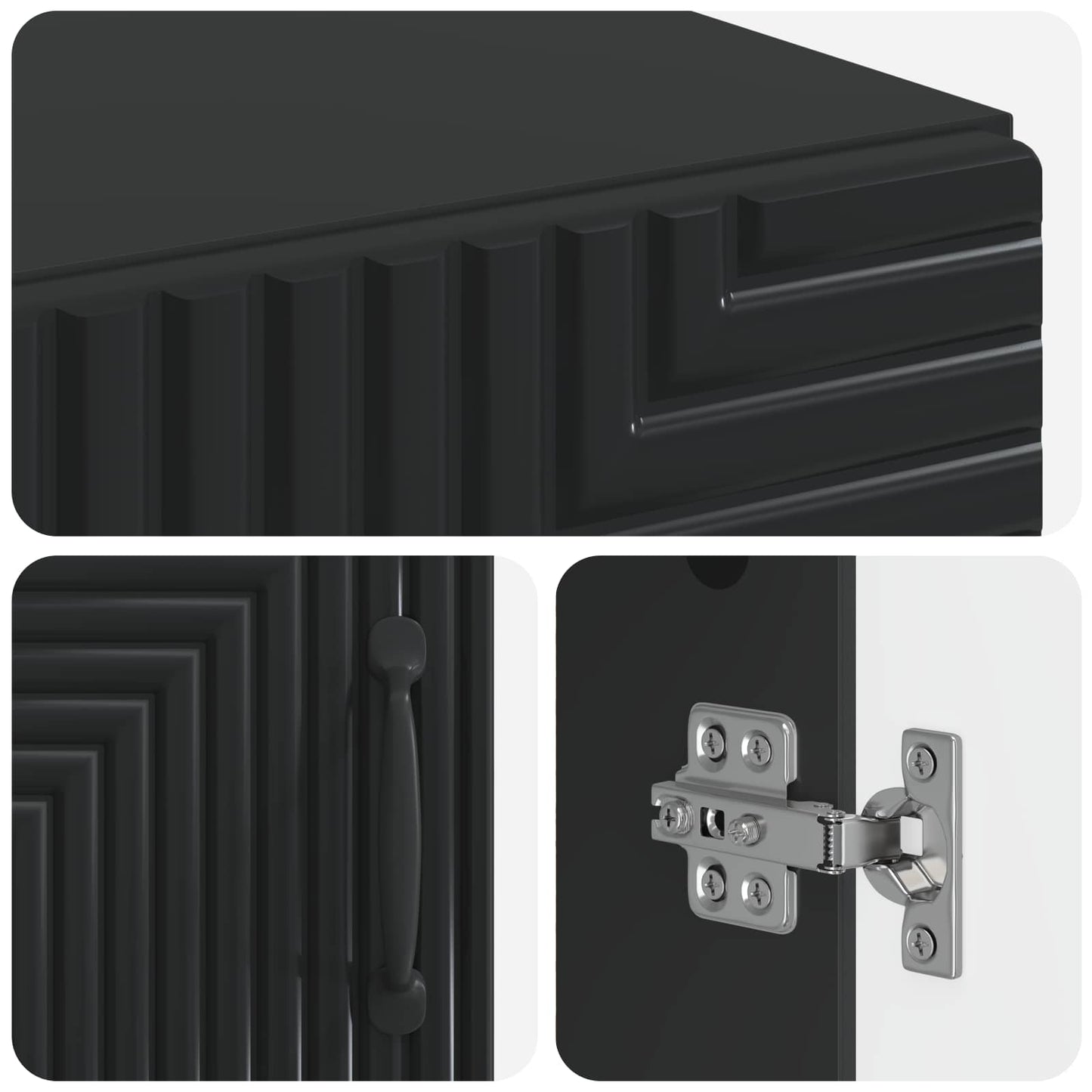 Bathroom Cabinet with Open Shelf HAARLEM Black 30 x 31 x 190 cm