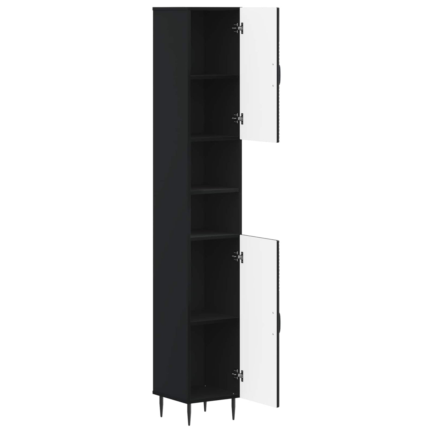 Bathroom Cabinet with Open Shelf HAARLEM Black 30 x 31 x 190 cm