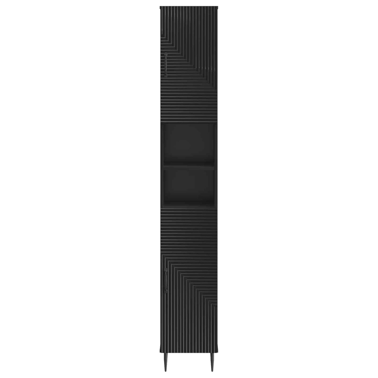 Bathroom Cabinet with Open Shelf HAARLEM Black 30 x 31 x 190 cm