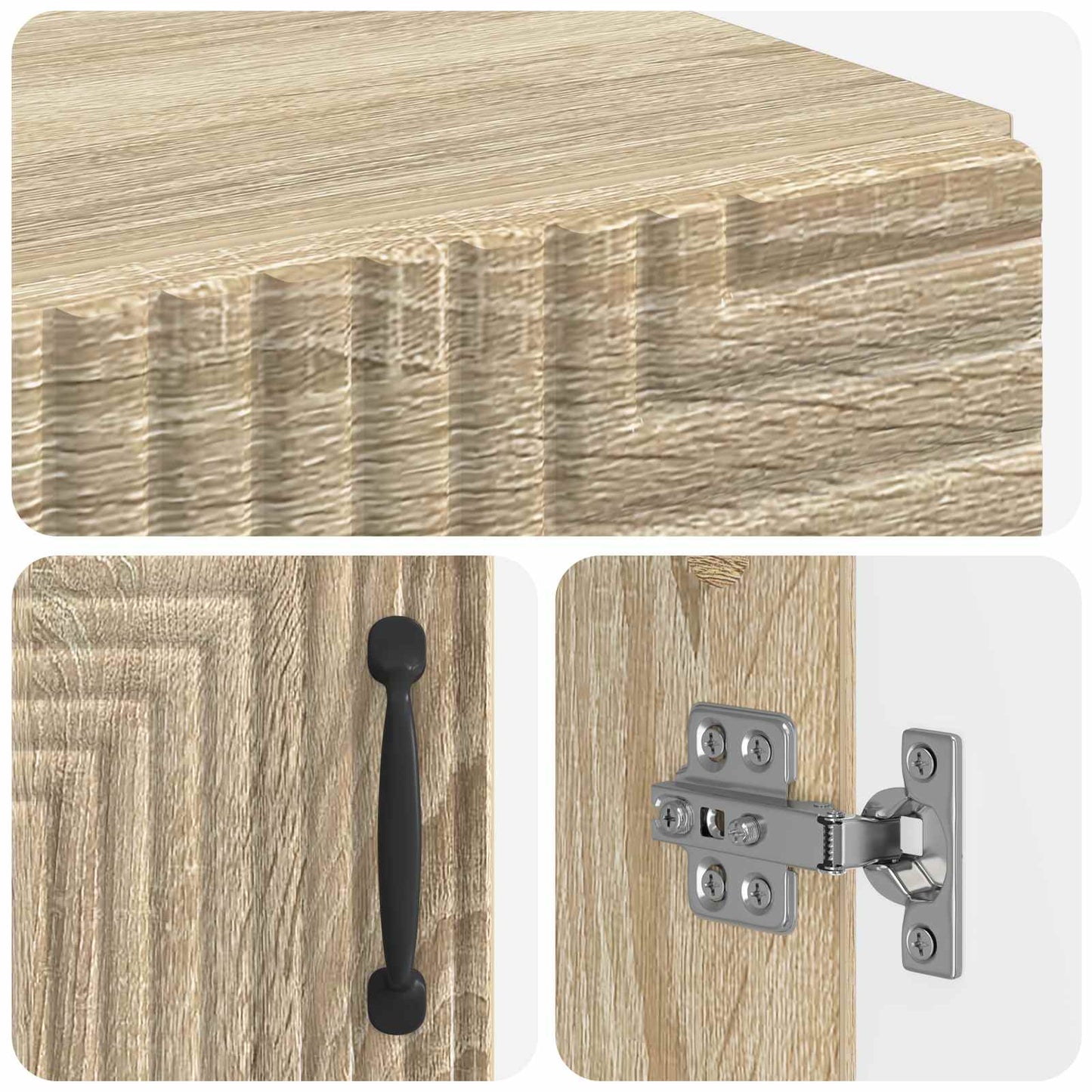 Bathroom Cabinet with Open Shelf HAARLEM Sonoma Oak