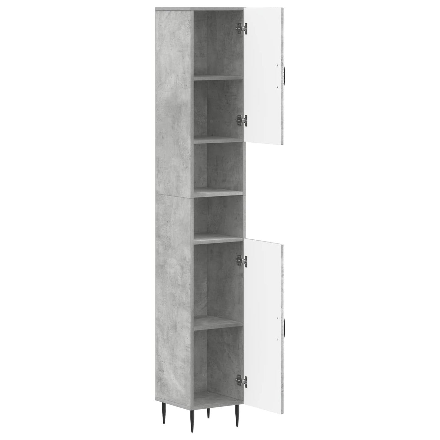 Bathroom Cabinet with Open Shelf HAARLEM Concrete Grey