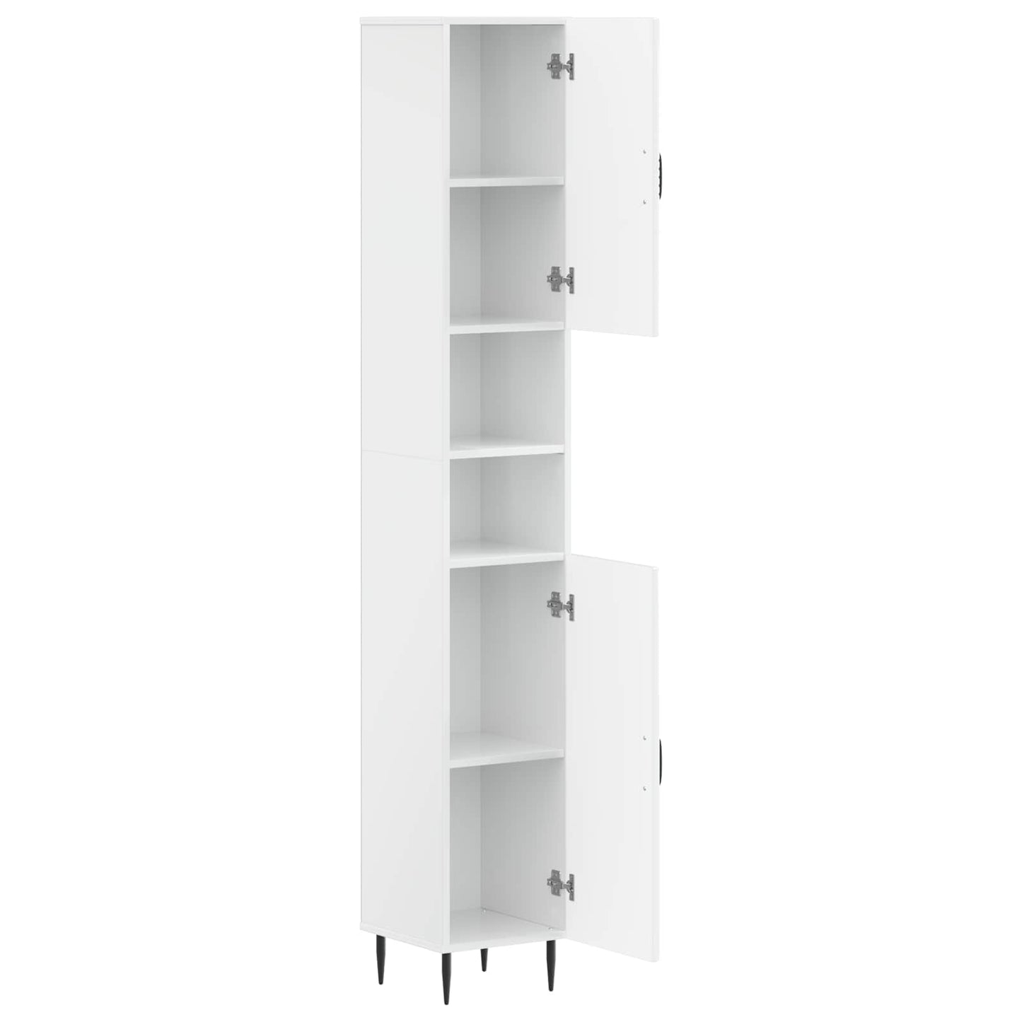 Bathroom Cabinet with Open Shelf HAARLEM High Gloss White