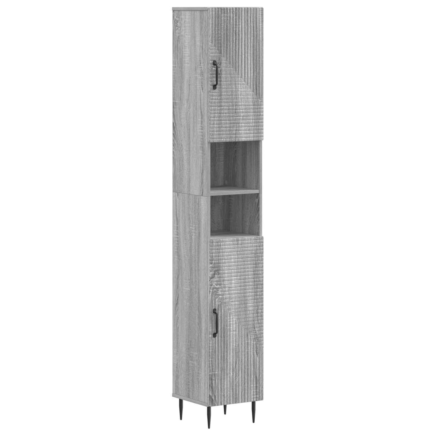 Bathroom Cabinet with Open Shelf HAARLEM Grey Sonoma