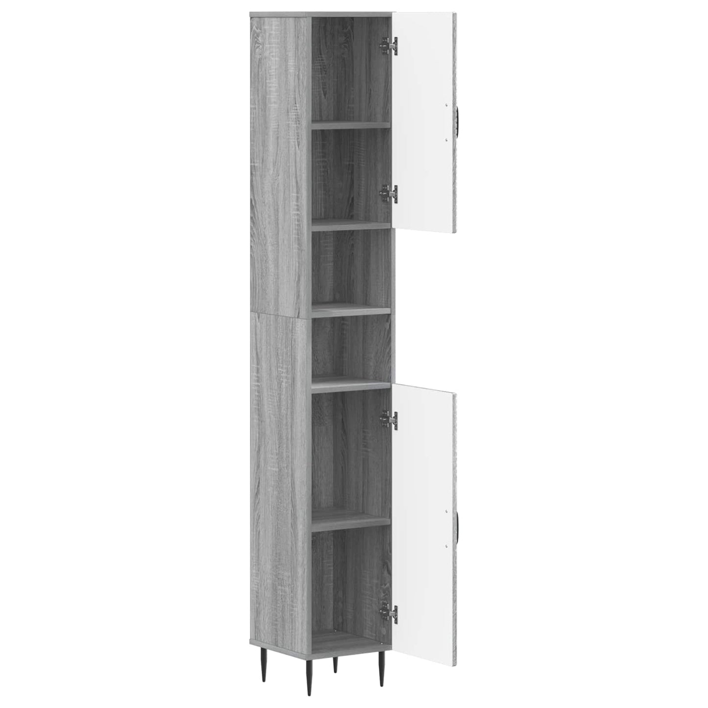 Bathroom Cabinet with Open Shelf HAARLEM Grey Sonoma