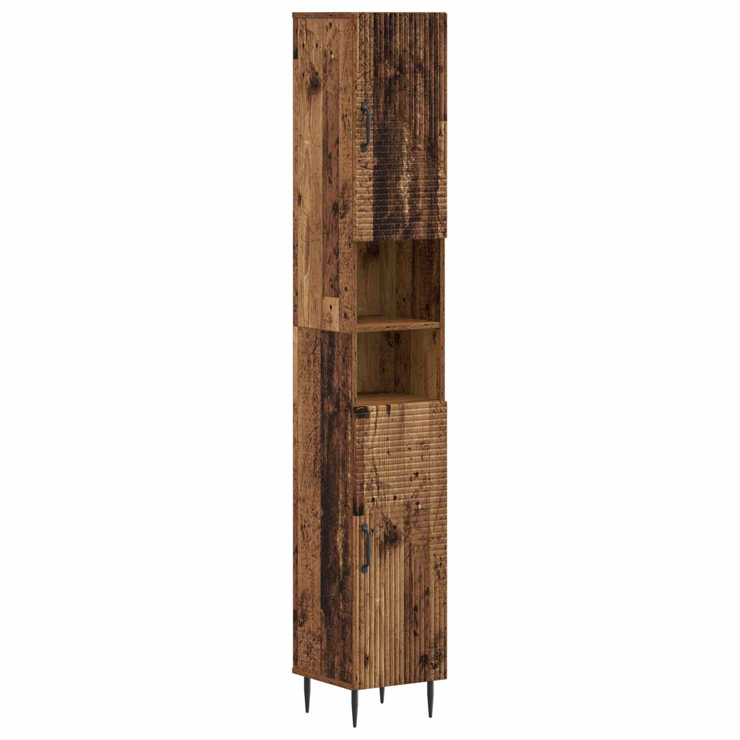 Bathroom Cabinet with Open Shelf HAARLEM Old Wood