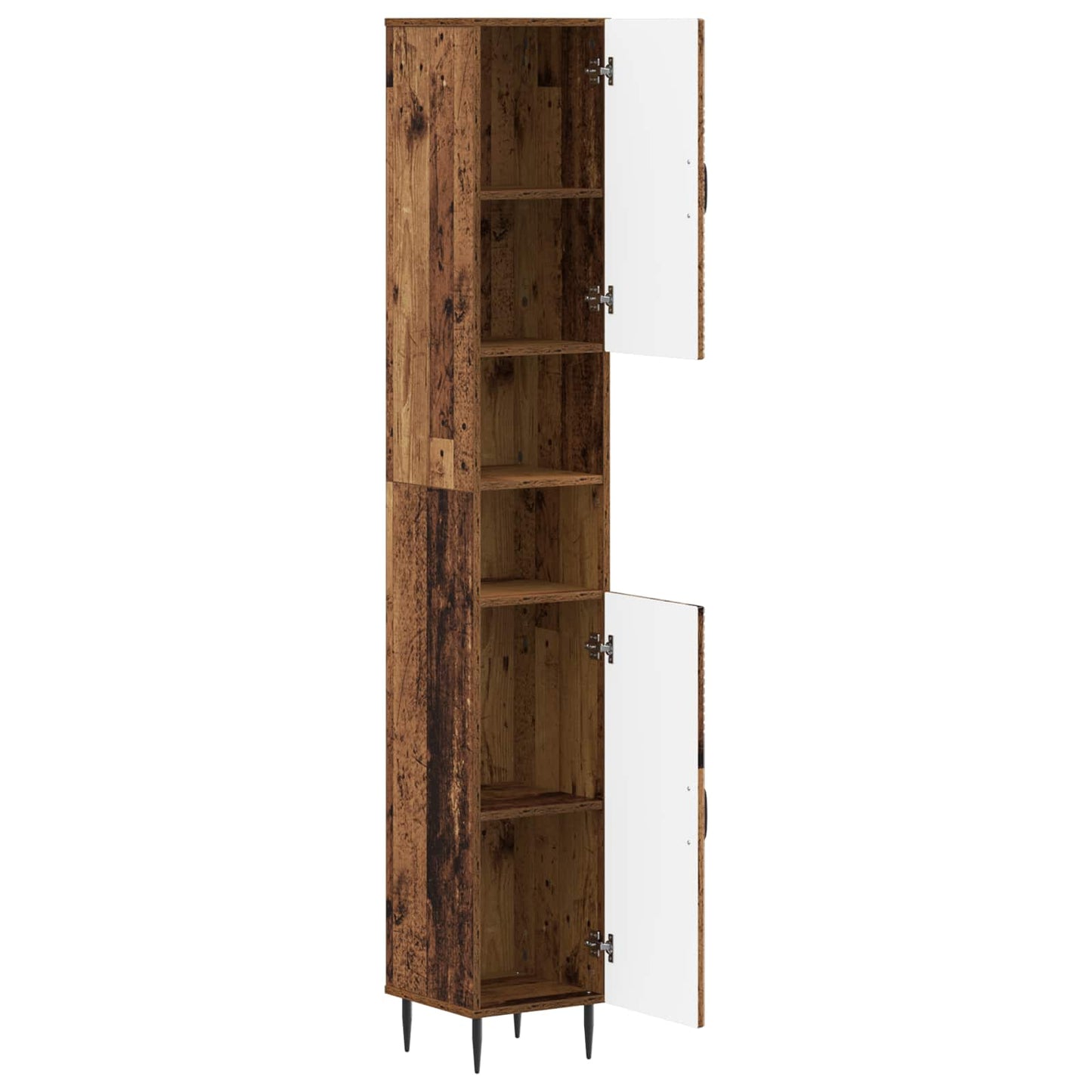 Bathroom Cabinet with Open Shelf HAARLEM Old Wood