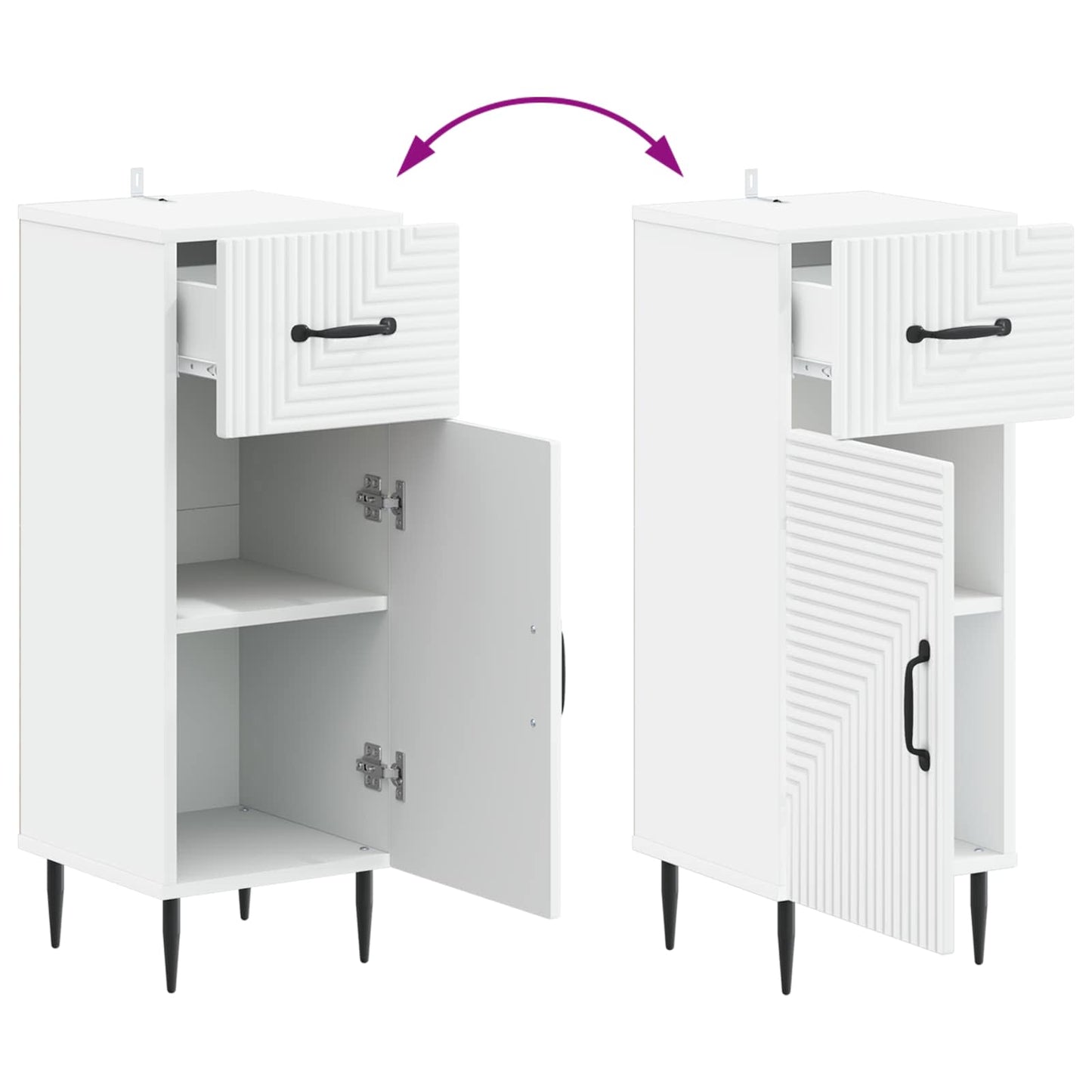 Bathroom Storage Cainet HAARLEM White 30 x 31 x 80 cm