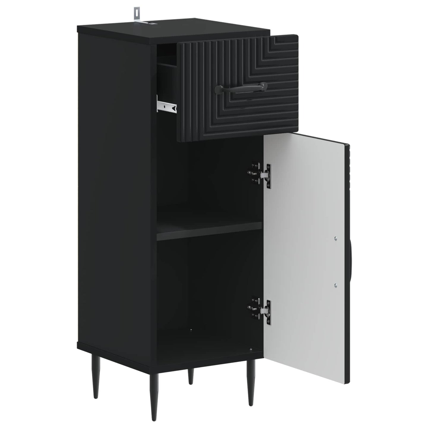 Bathroom Storage Cainet HAARLEM Black 30 x 31 x 80 cm