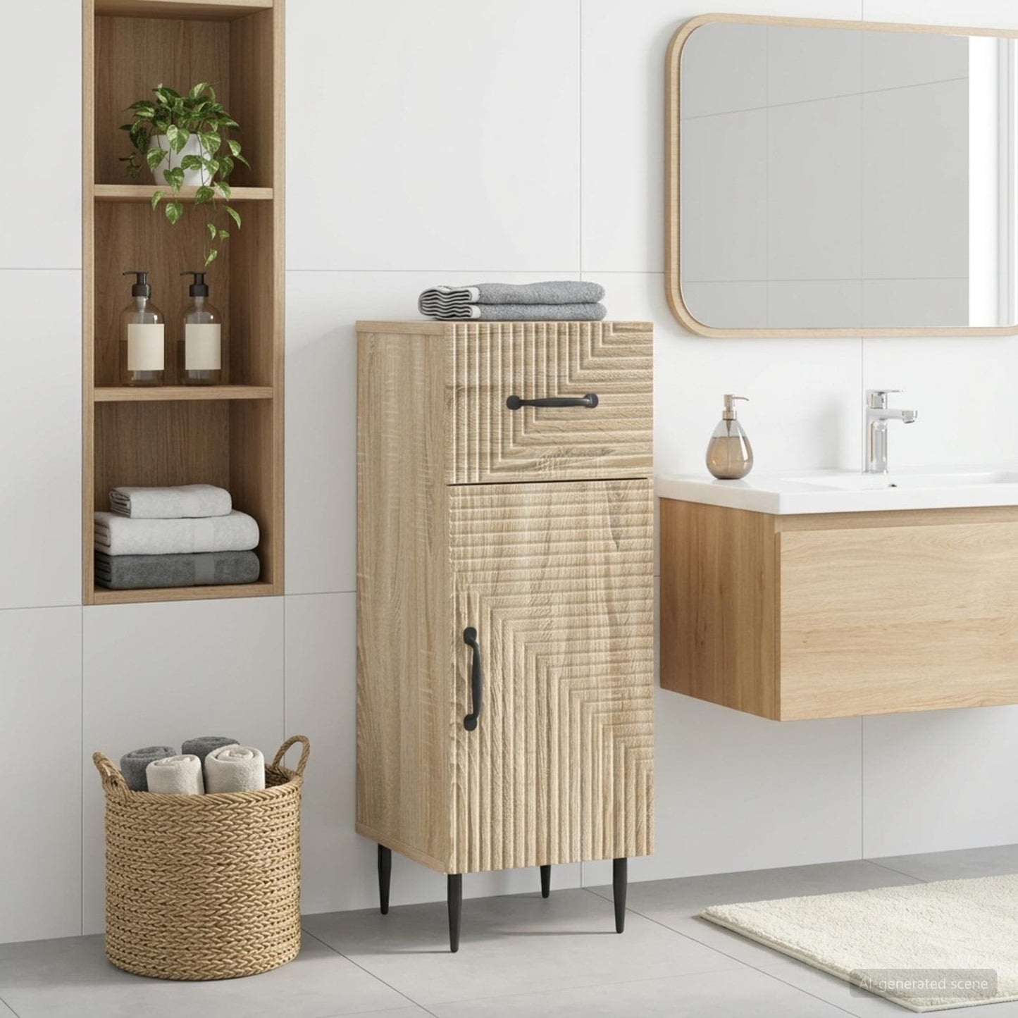 Bathroom Storage Cainet HAARLEM Sonoma Oak 30 x 31 x 80 cm