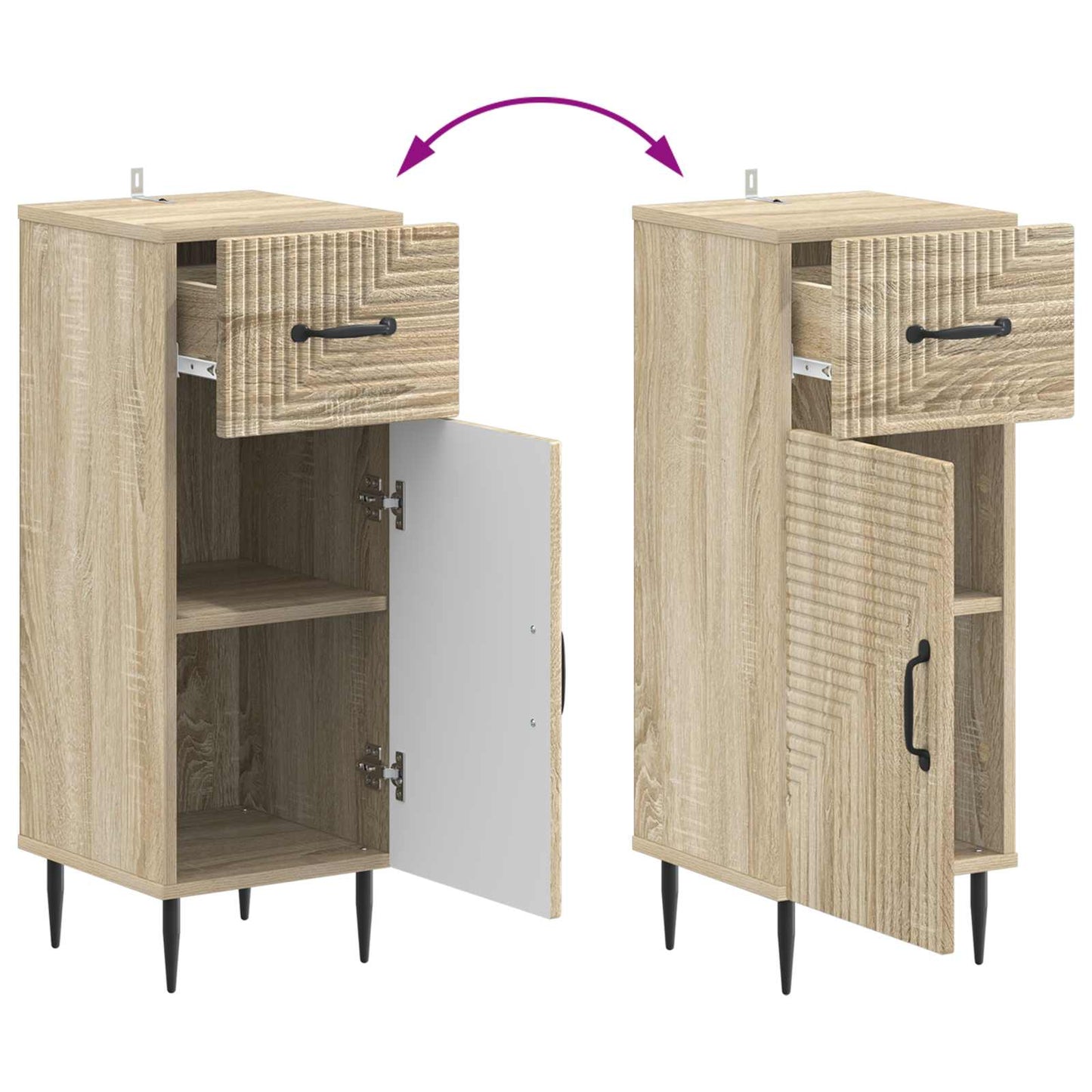 Bathroom Storage Cainet HAARLEM Sonoma Oak 30 x 31 x 80 cm