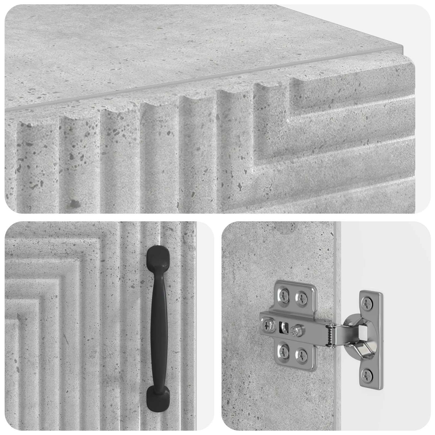 Bathroom Storage Cainet HAARLEM Concrete Grey 30 x 31 x 80 cm