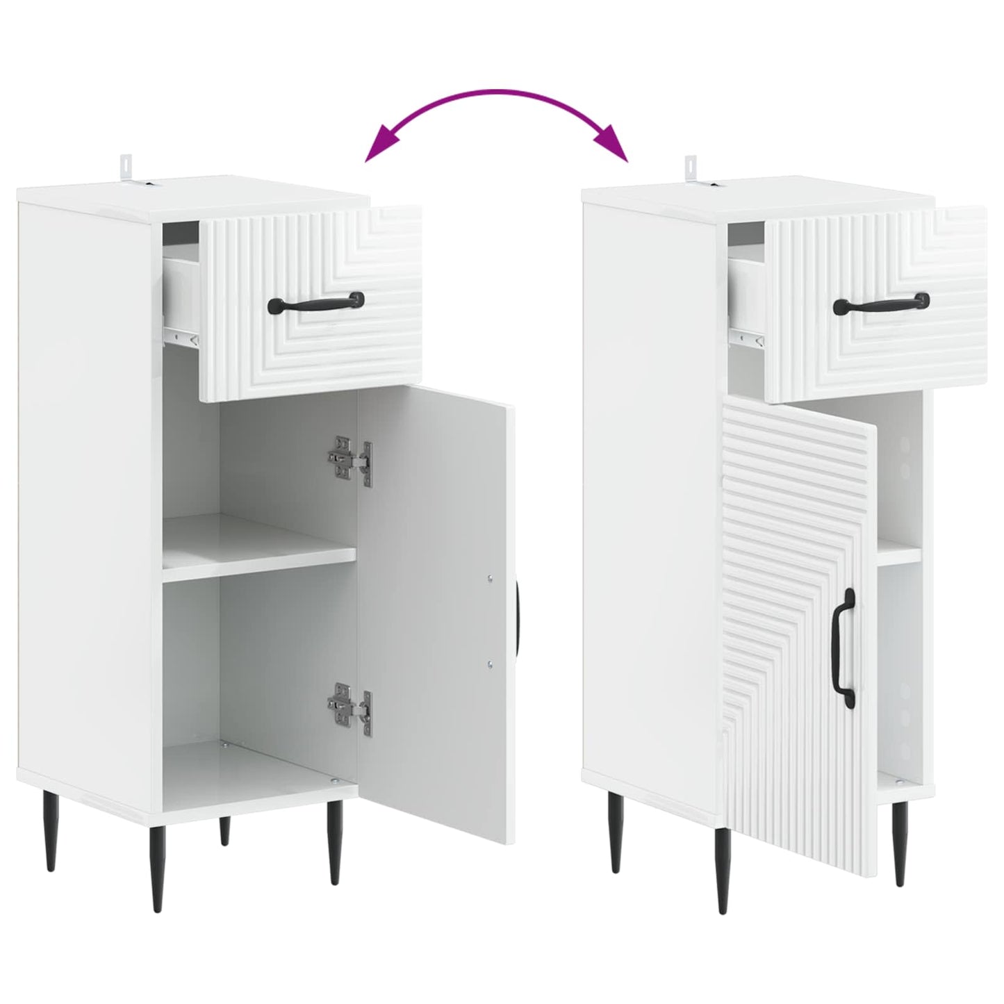 Bathroom Storage Cainet HAARLEM High Gloss White