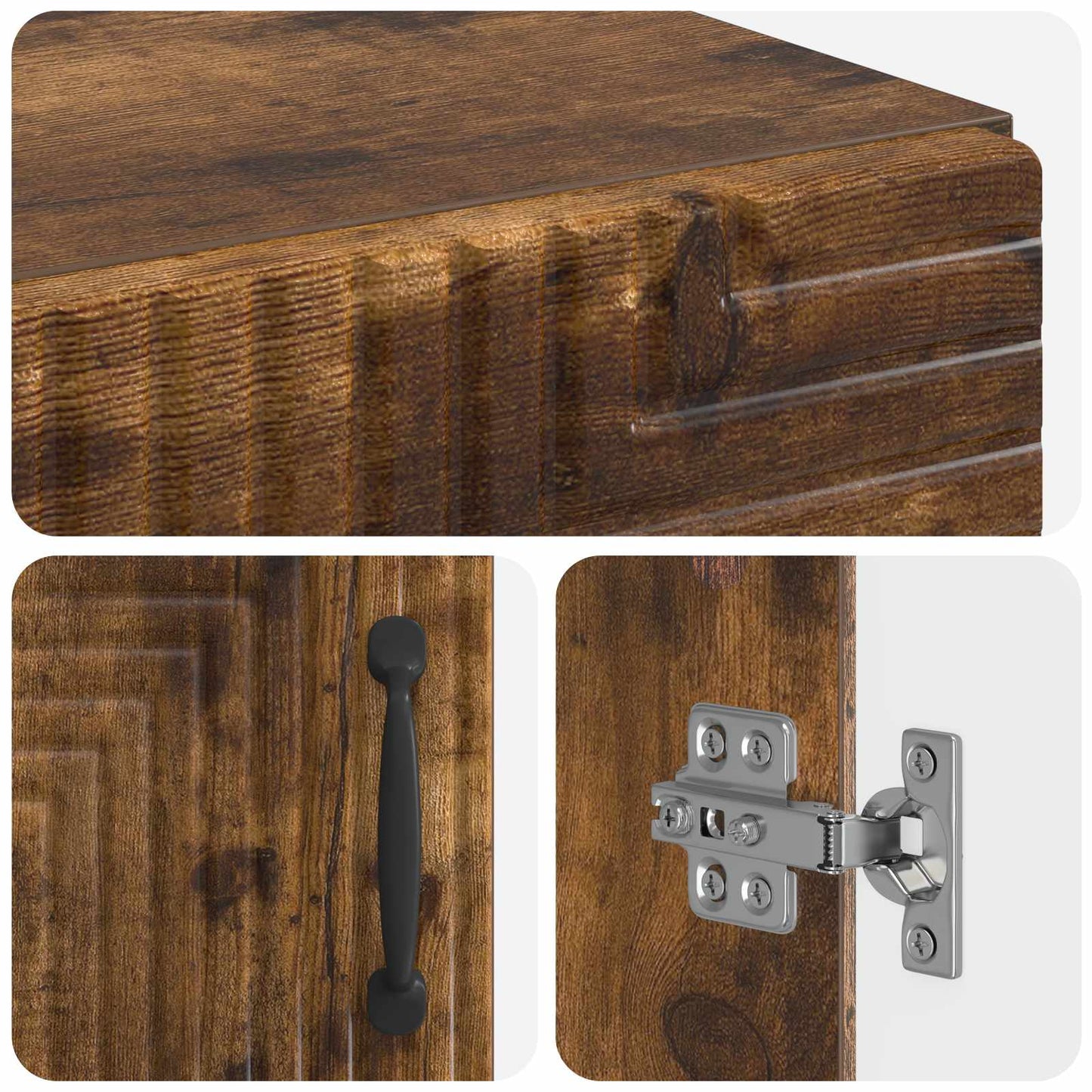 Bathroom Storage Cainet HAARLEM Smoked Oak 30 x 31 x 80 cm
