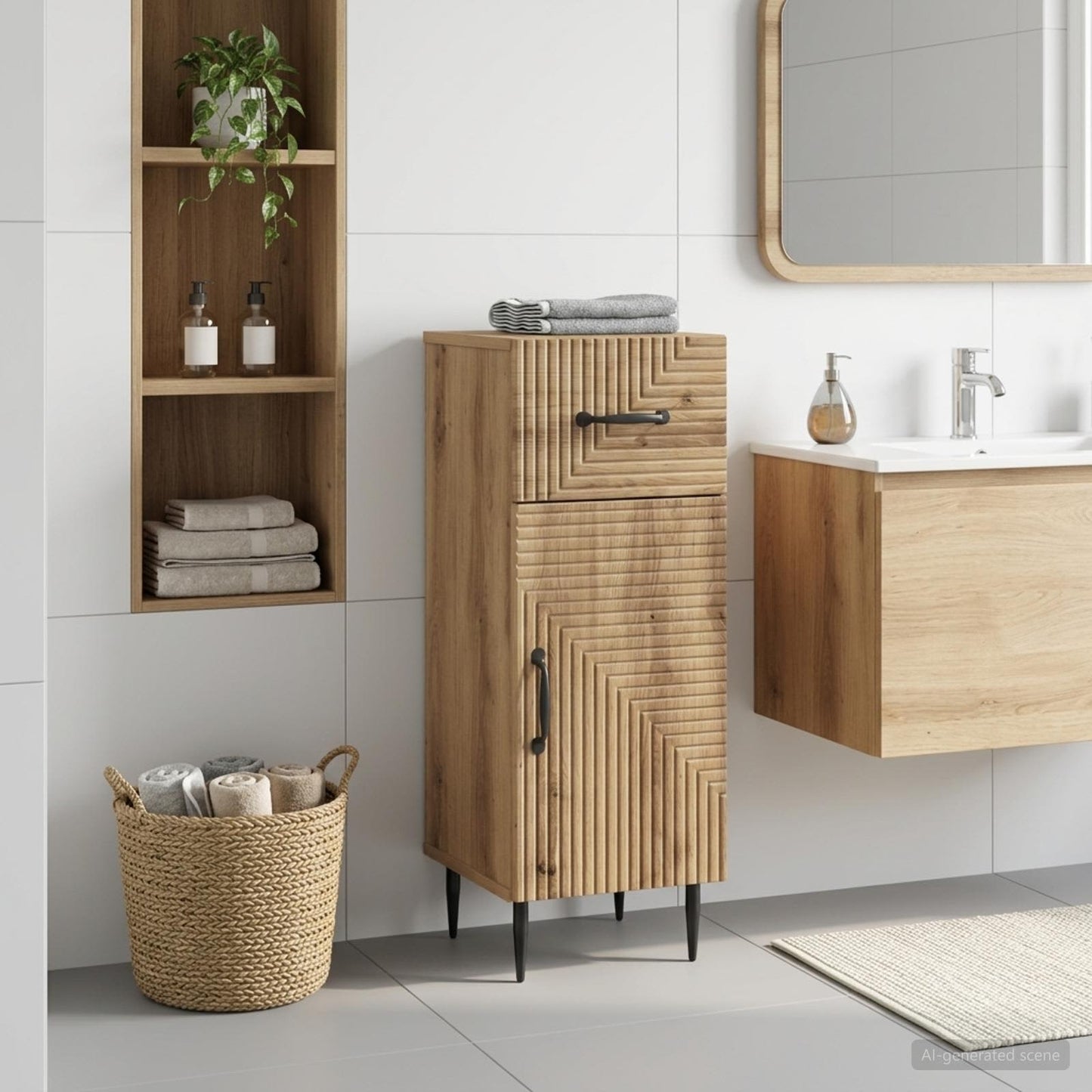 Bathroom Storage Cainet HAARLEM Artisan Oak 30 x 31 x 80 cm