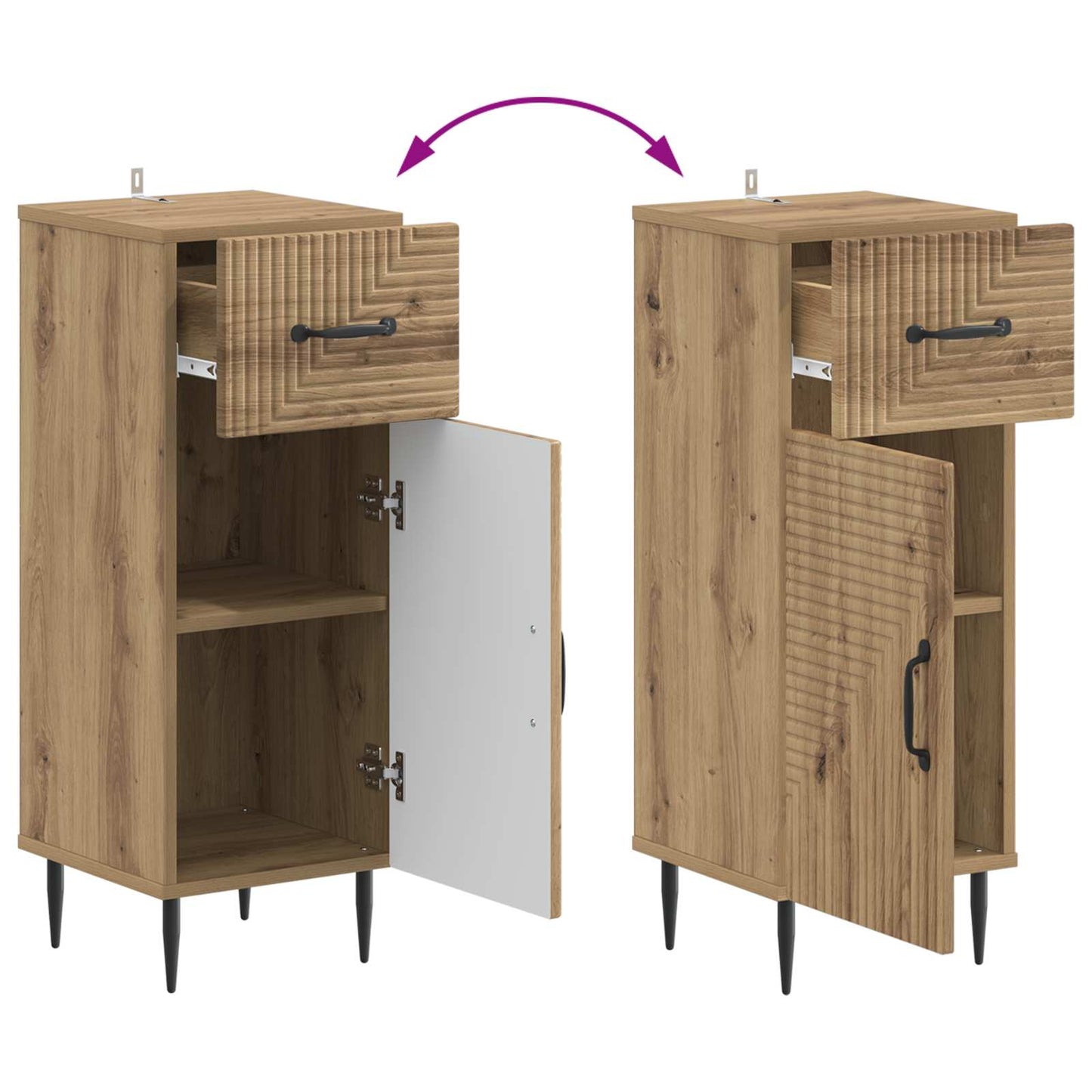 Bathroom Storage Cainet HAARLEM Artisan Oak 30 x 31 x 80 cm