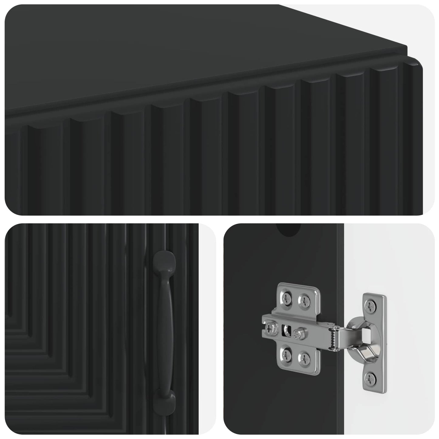 Bathroom Storage Cainet HAARLEM Black 59.5 x 31 x 80 cm