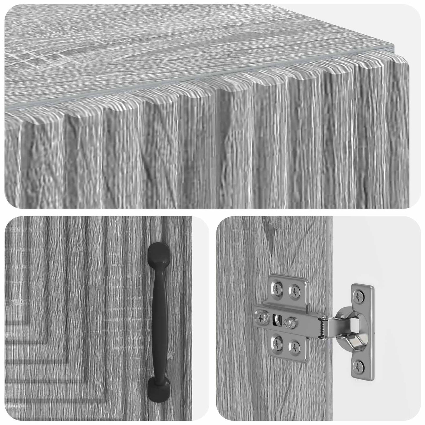 Bathroom Storage Cainet HAARLEM Grey Sonoma 59.5 x 31 x 80 cm