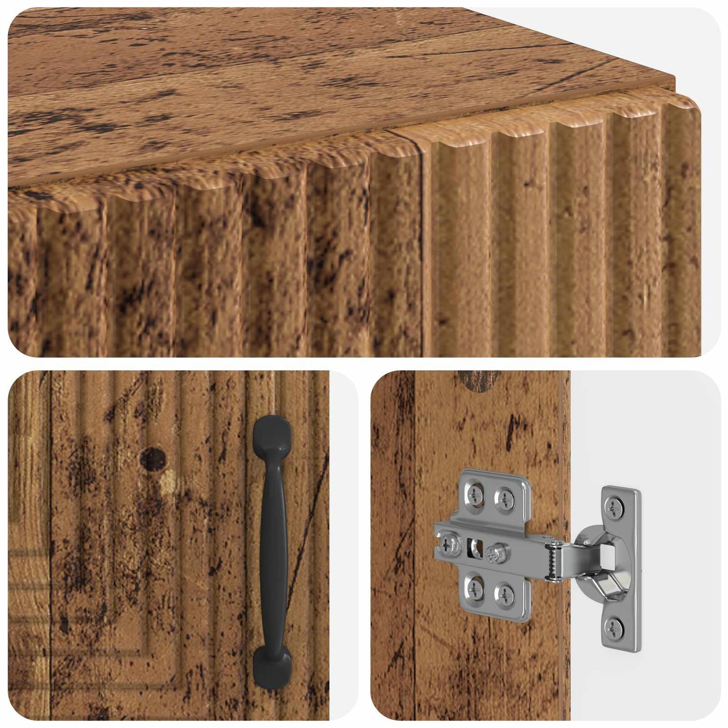 Bathroom Storage Cainet HAARLEM Old Wood 59.5 x 31 x 80 cm