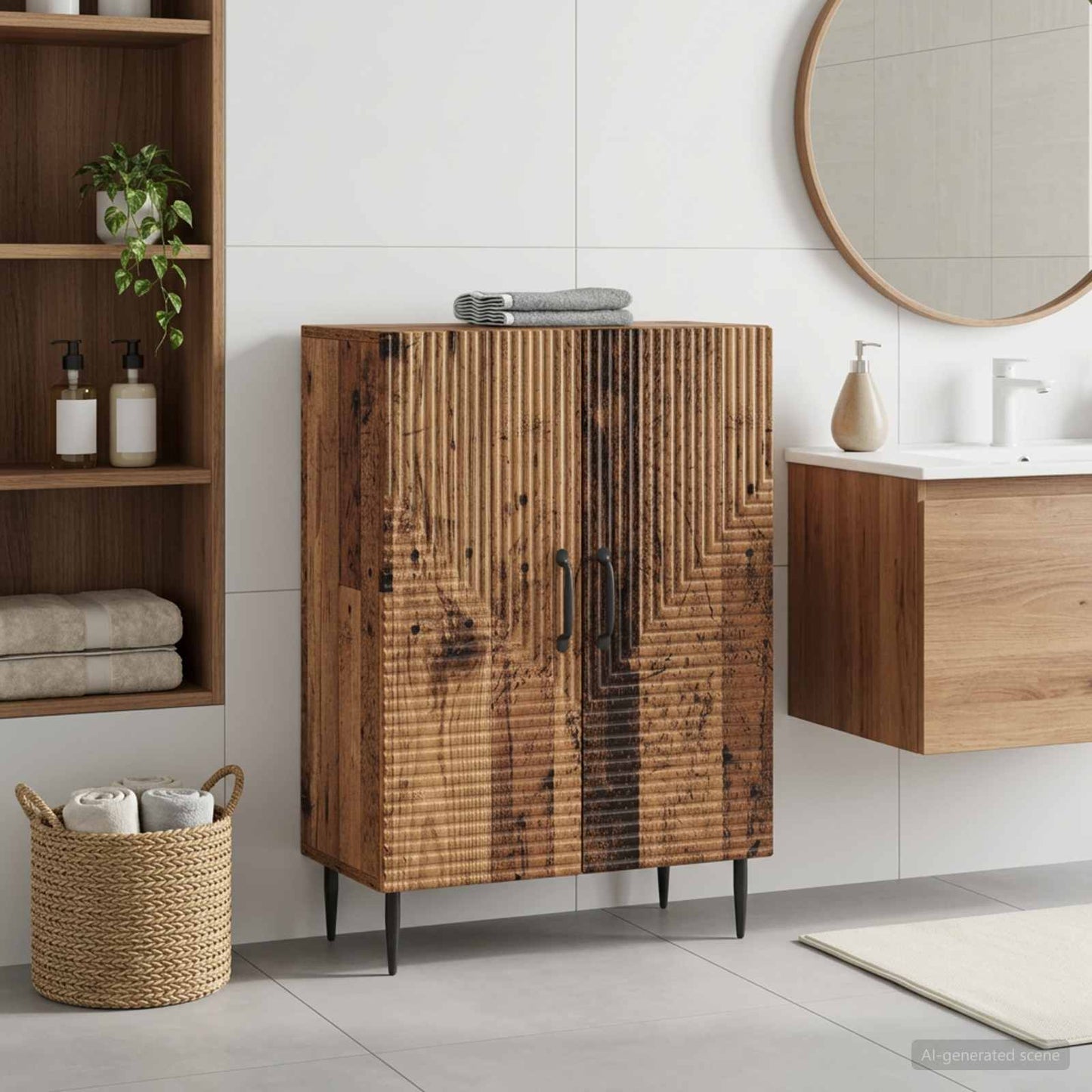 Bathroom Storage Cainet HAARLEM Old Wood 59.5 x 31 x 80 cm