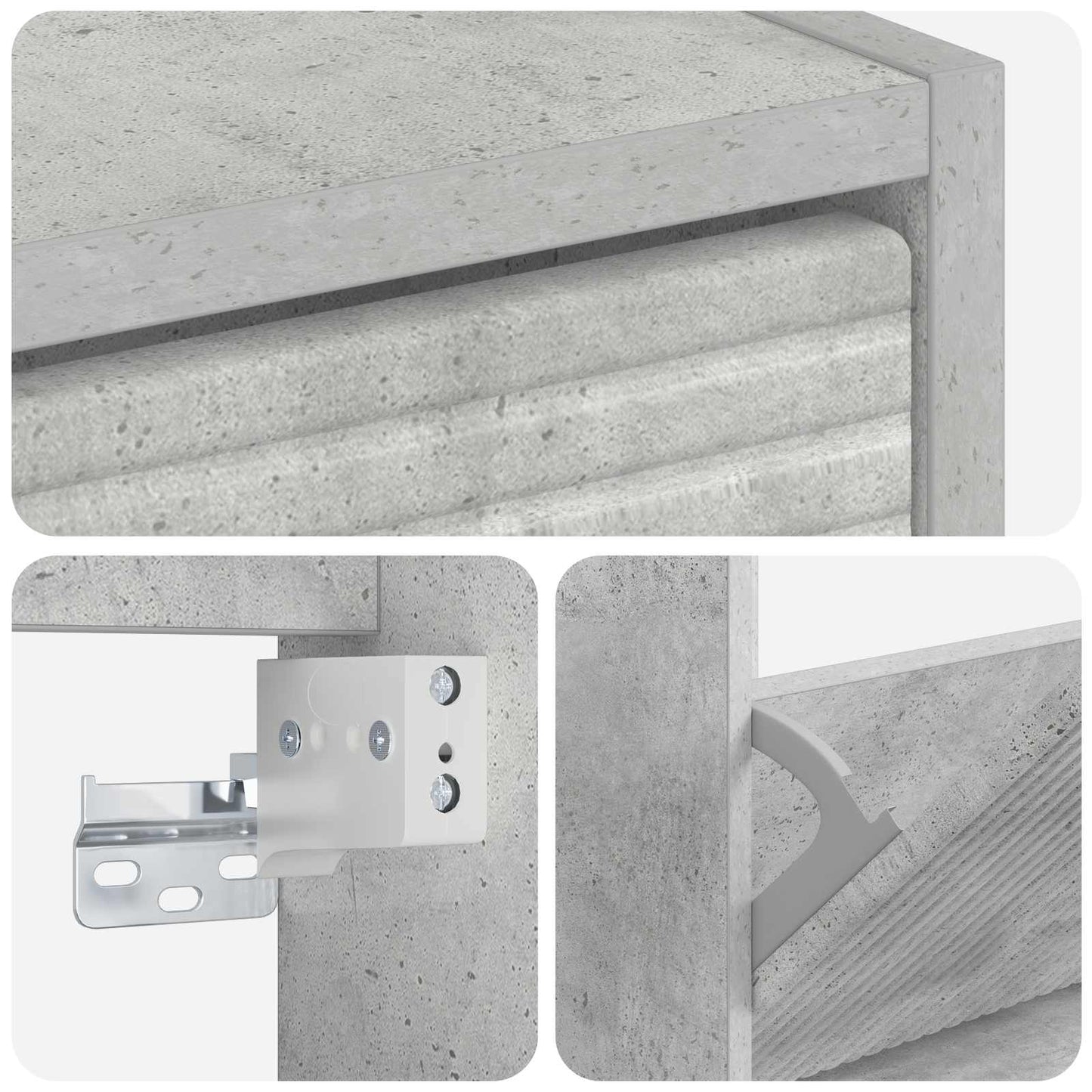 Wall-Mounted Shoe Cabinet HAARLEM 71 x 17 x 43 cm Concrete Grey