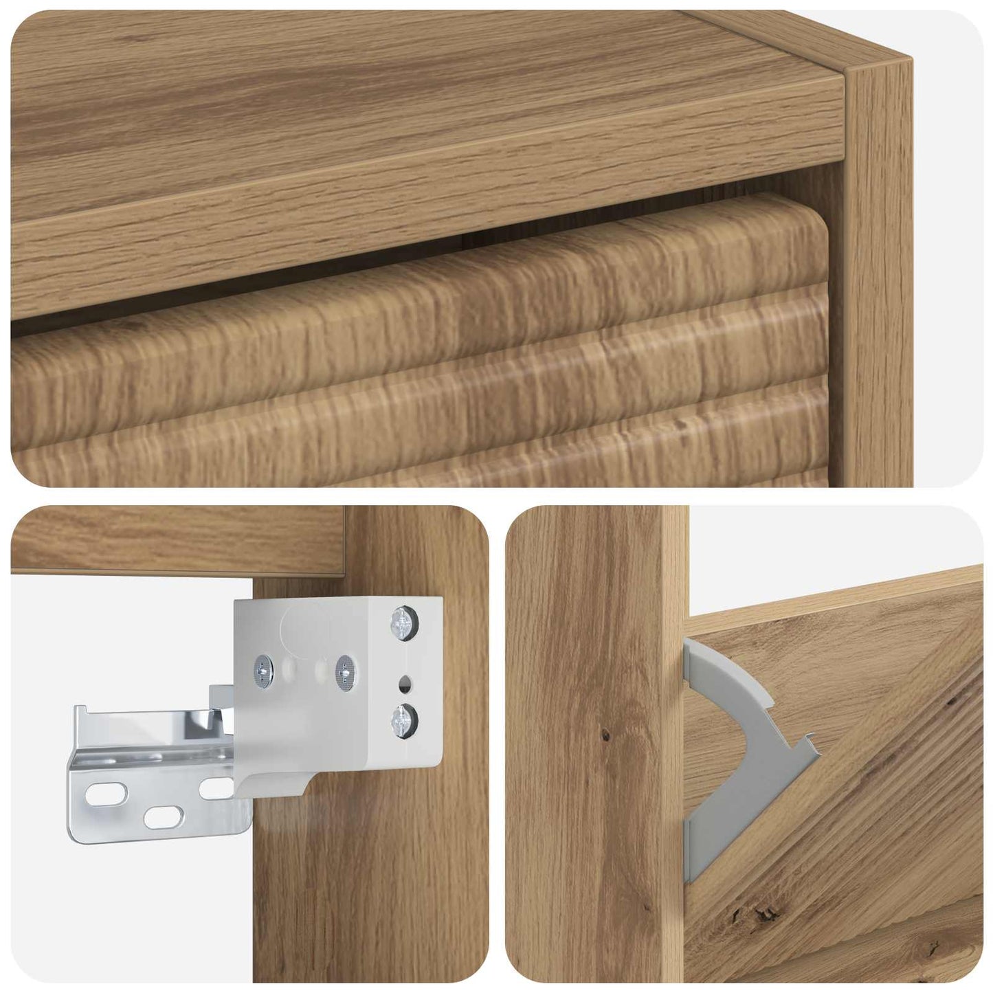 Wall-Mounted Shoe Cabinet HAARLEM 71 x 17 x 43 cm Artisan Oak