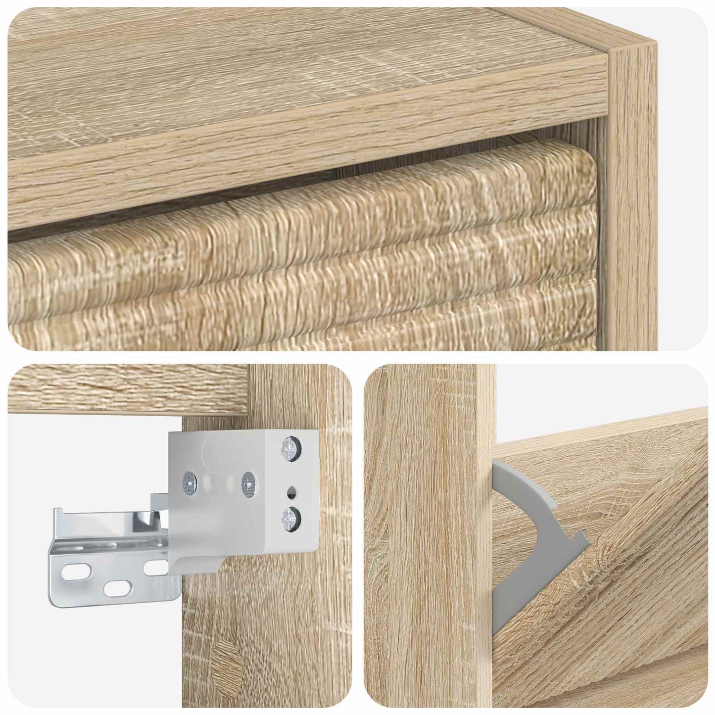 Wall-Mounted Shoe Cabinet HAARLEM 71 x 17 x 86 cm Sonoma Oak