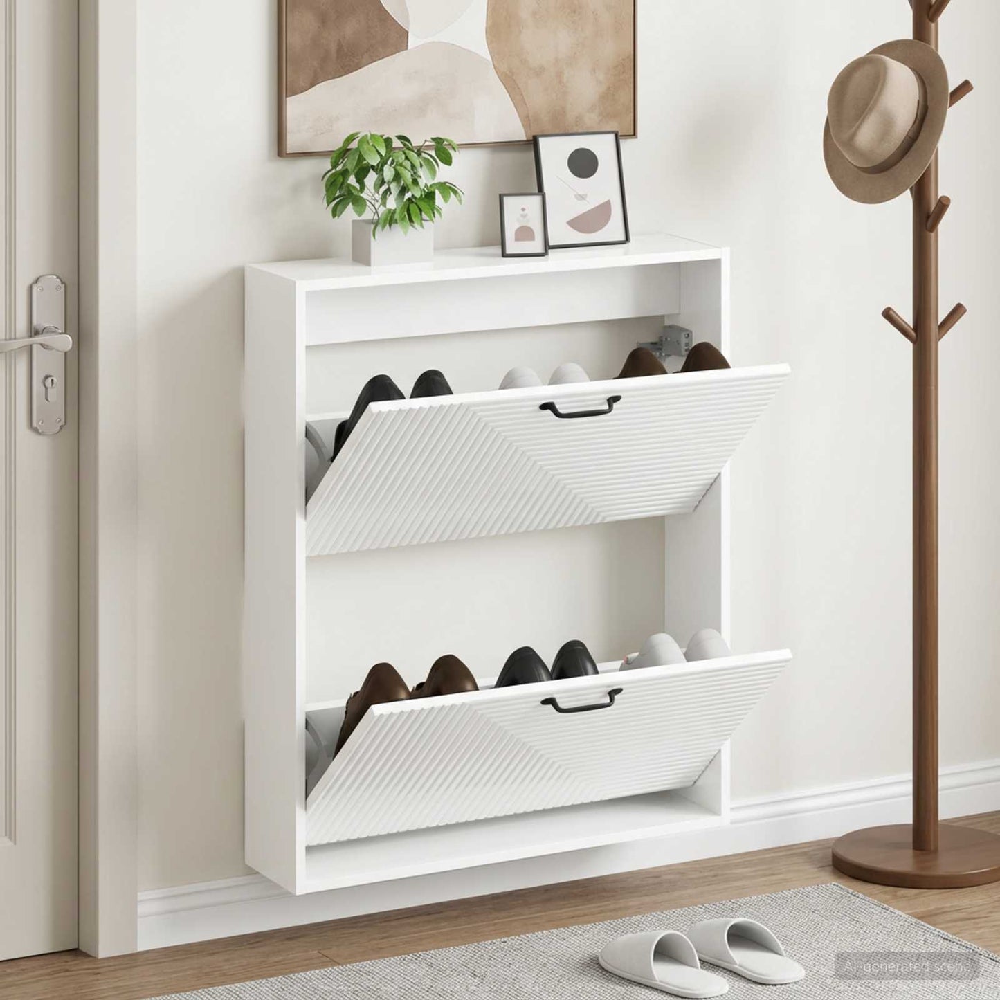 Wall-Mounted Shoe Cabinet HAARLEM 71 x 17 x 86 cm