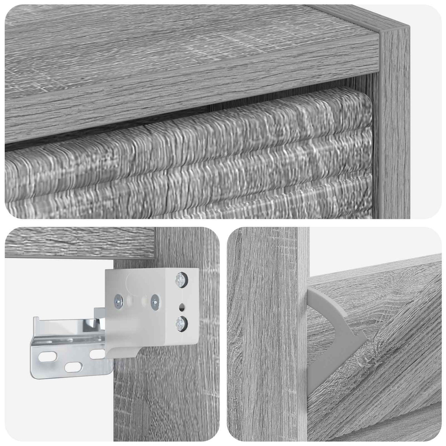 Wall-Mounted Shoe Cabinet HAARLEM 71 x 17 x 86 cm Grey Sonoma