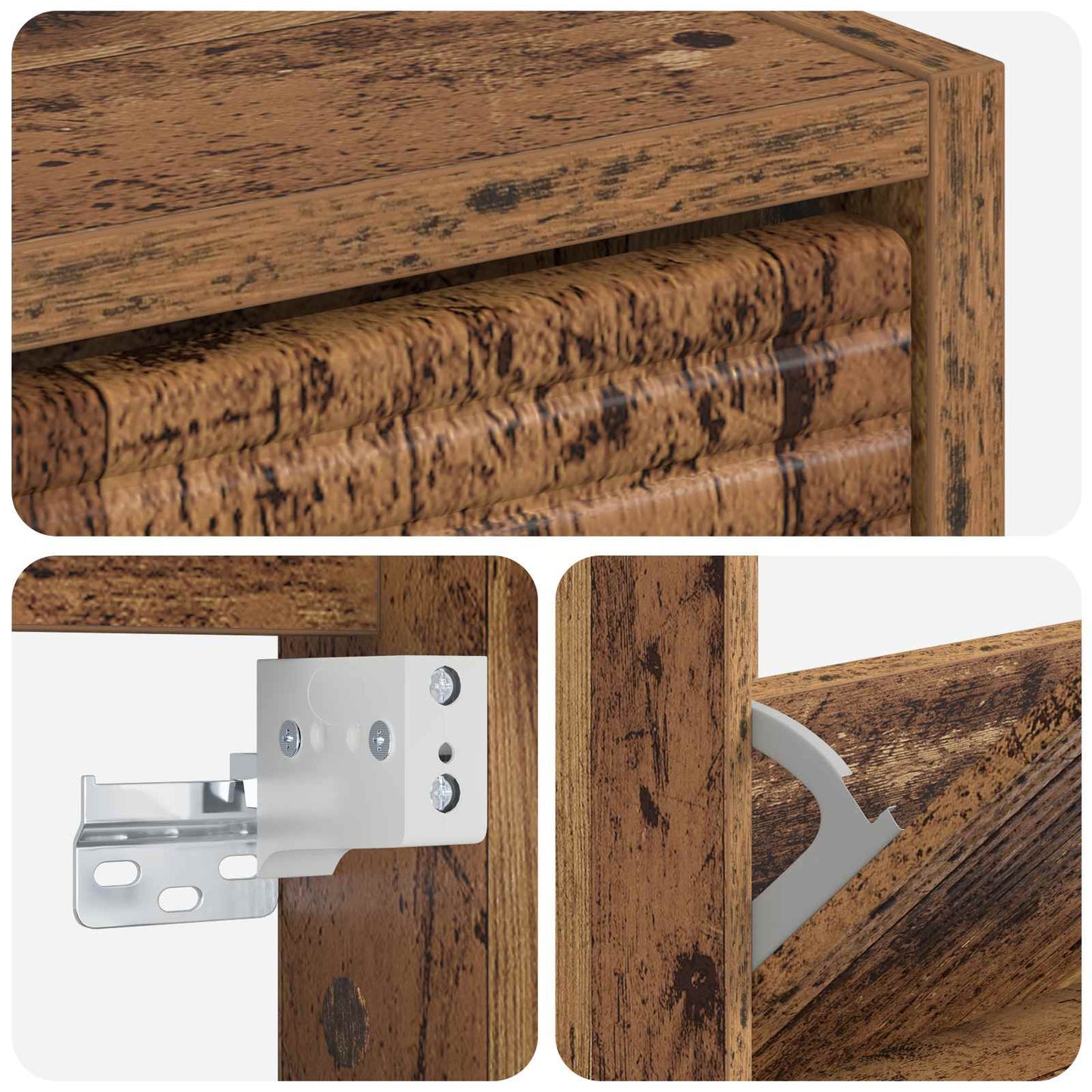 Wall-Mounted Shoe Cabinet HAARLEM 71 x 17 x 86 cm Old Wood