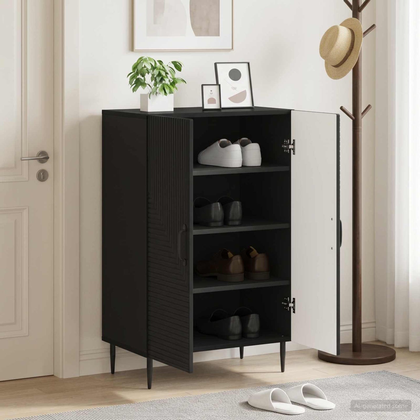Shoe Cabinet HAARLEM 59.5 x 39.5 x 89.5 cm Engineered Wood