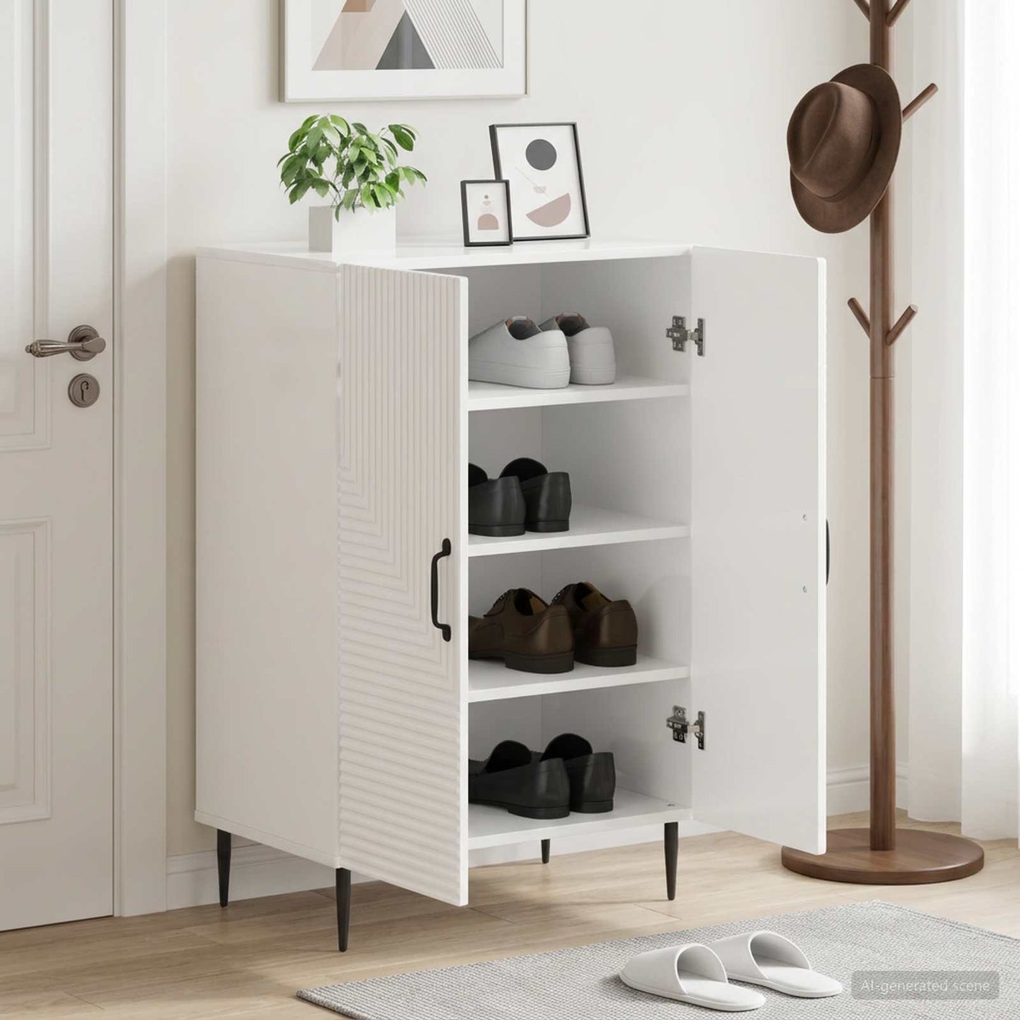 Shoe Cabinet HAARLEM 59.5 x 39.5 x 89.5 cm Engineered Wood
