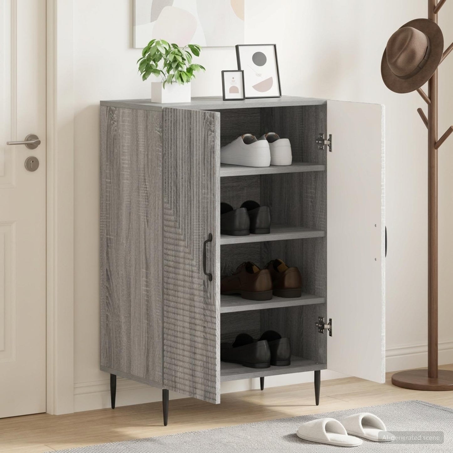 Shoe Cabinet HAARLEM 59.5 x 39.5 x 89.5 cm Engineered Wood
