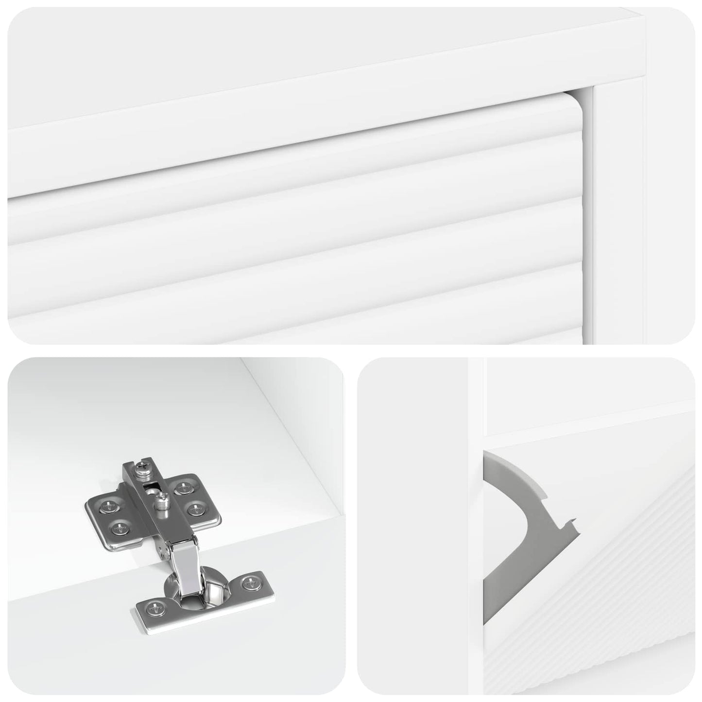 Shoe Cabinet HAARLEM 78 x 24 x 103 cm Engineered Wood White