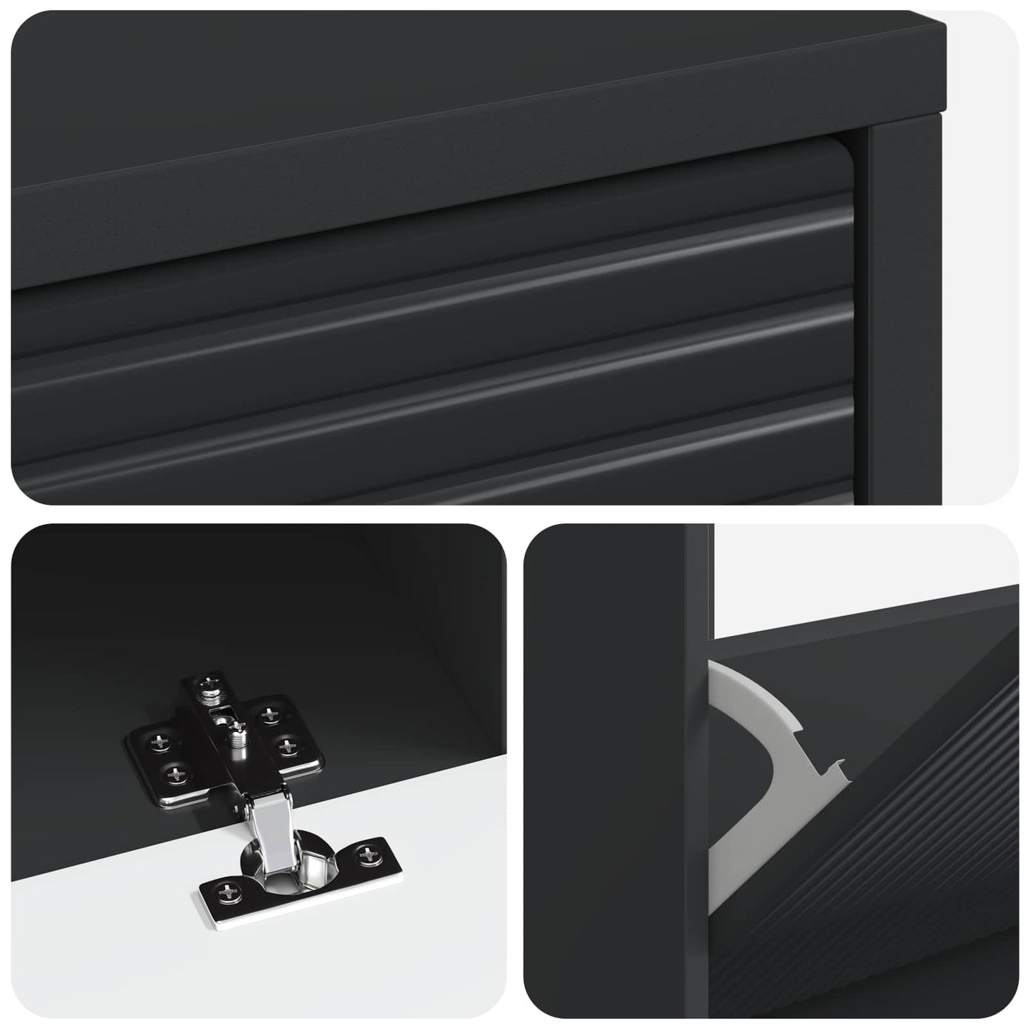 Shoe Cabinet HAARLEM 78 x 24 x 103 cm Engineered Wood Black