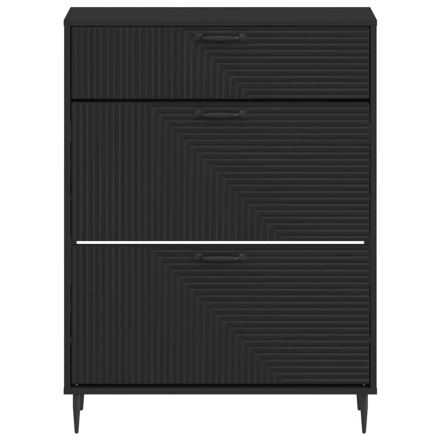 Shoe Cabinet HAARLEM 78 x 24 x 103 cm Engineered Wood Black